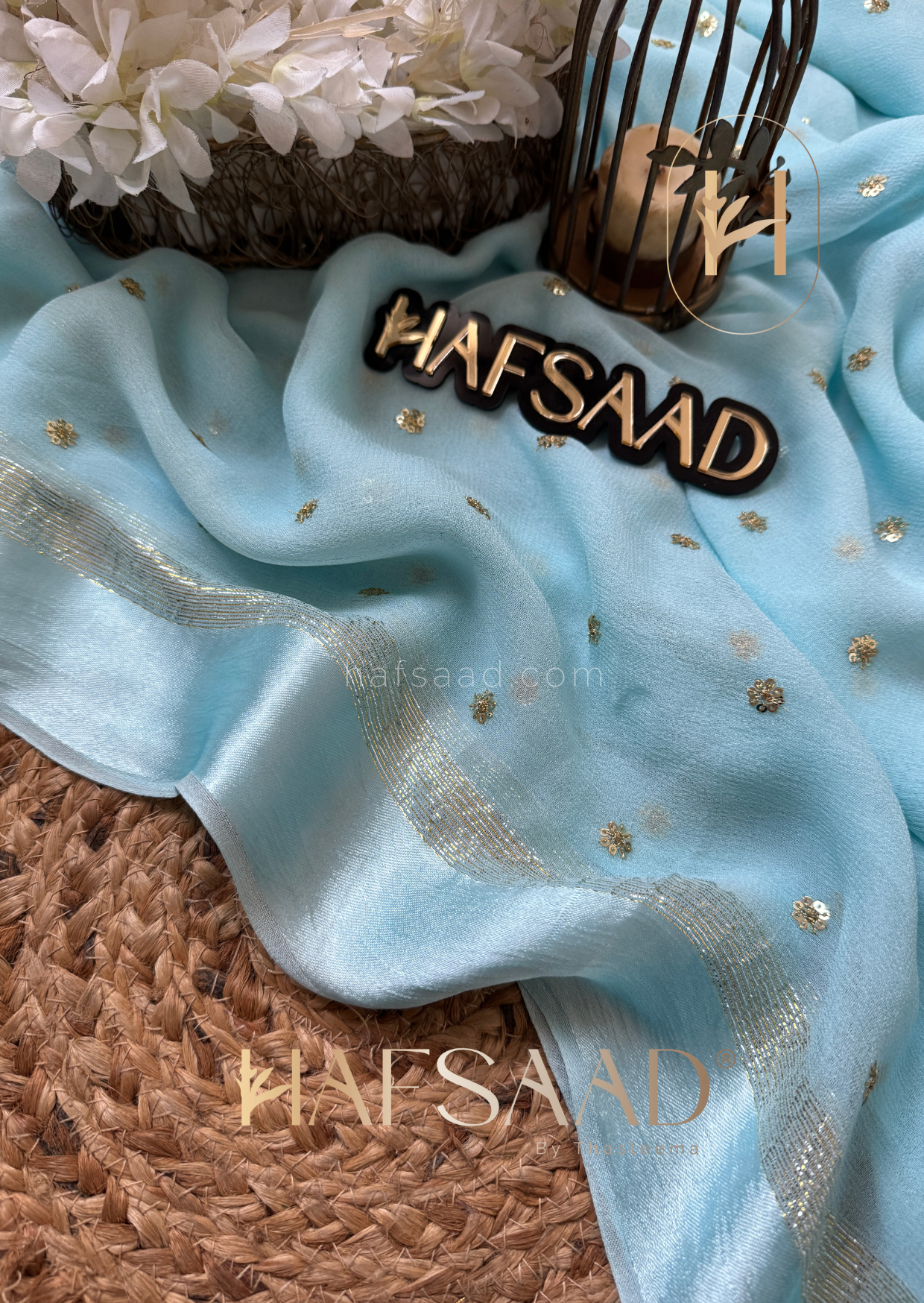 Mira- pure viscose saree (Sky blue)