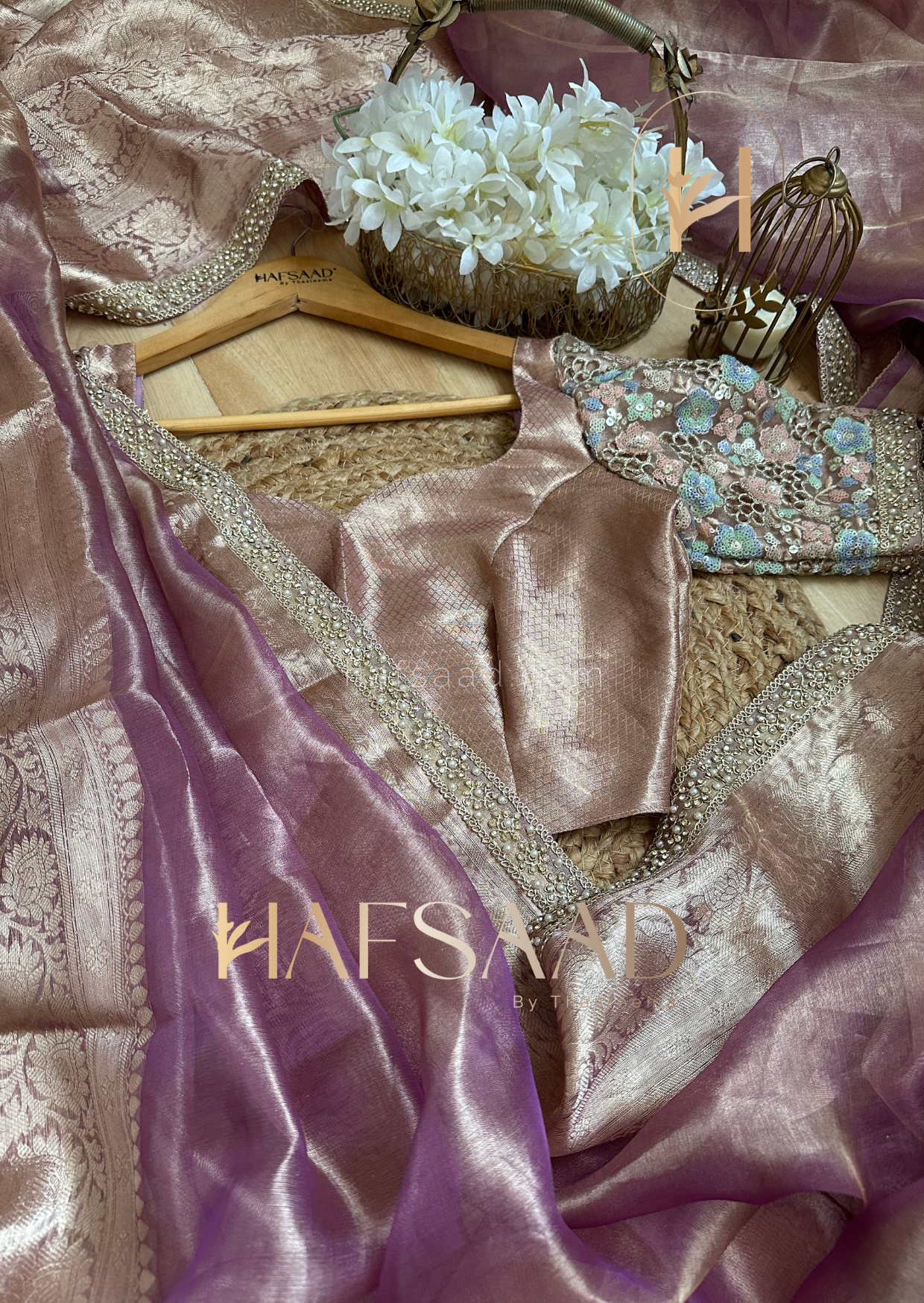 Noor- Pure tissue silk saree (Purple)