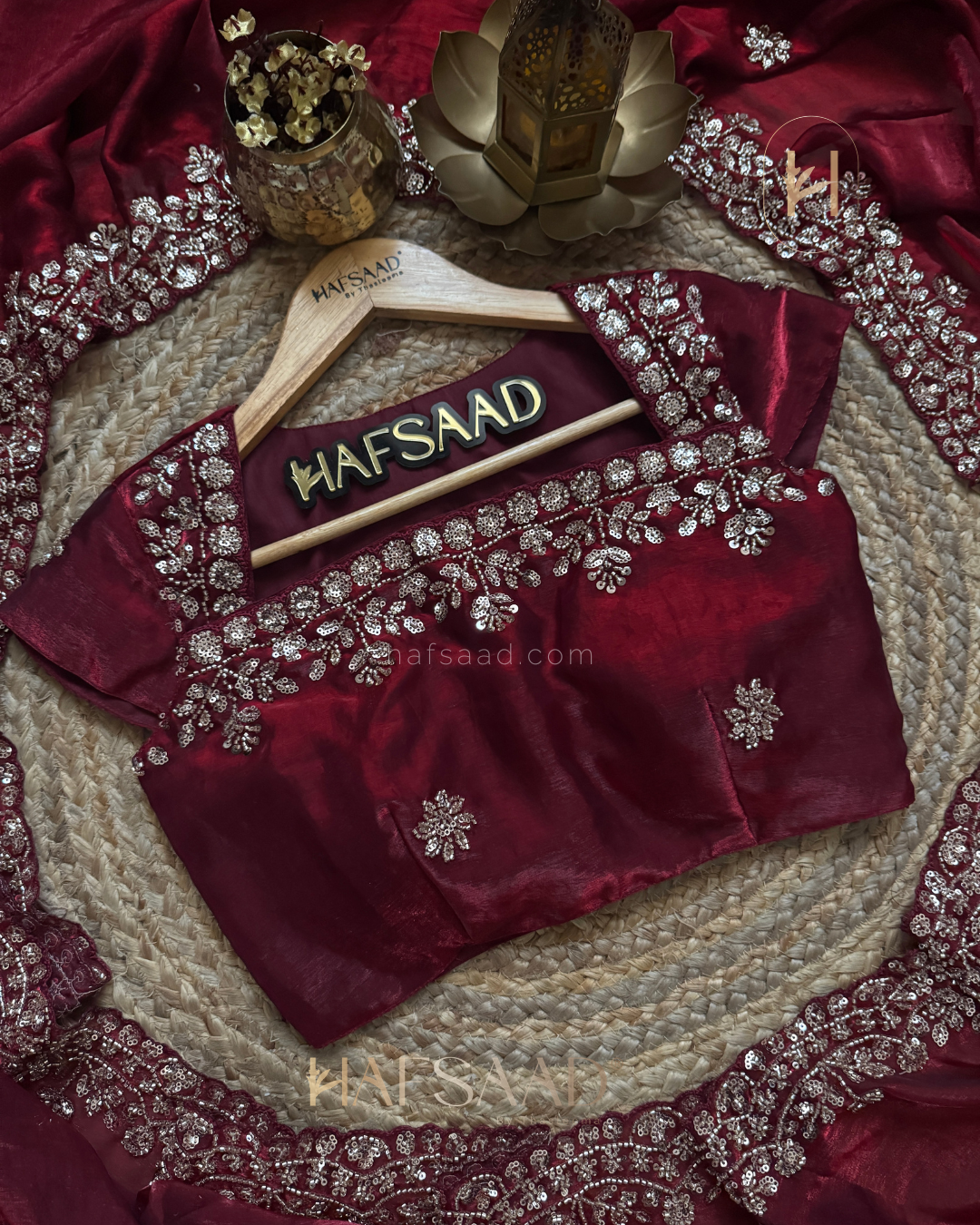 Sana- Designer handwork saree (Maroon)