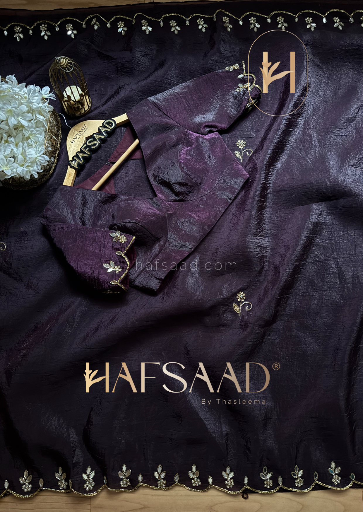 Lesha- Purplicious handwork saree
