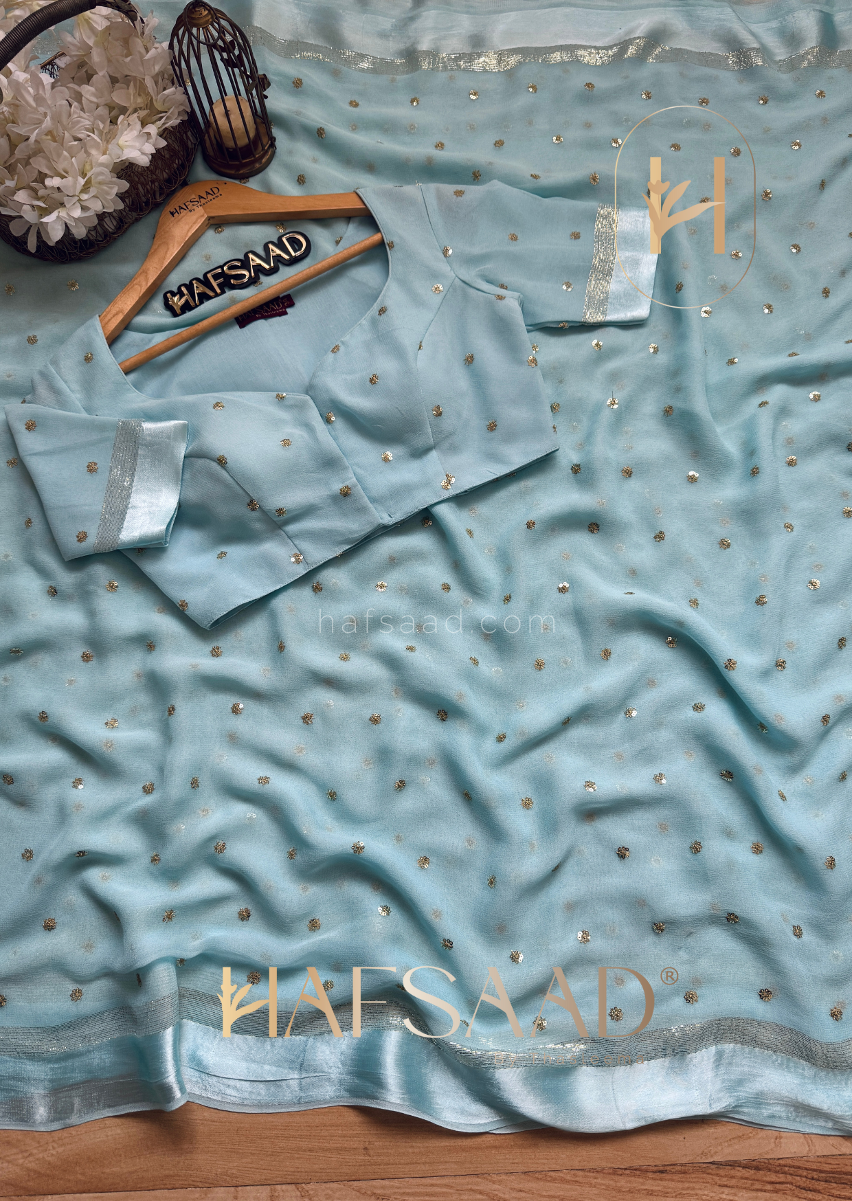 Mira- pure viscose saree (Sky blue)