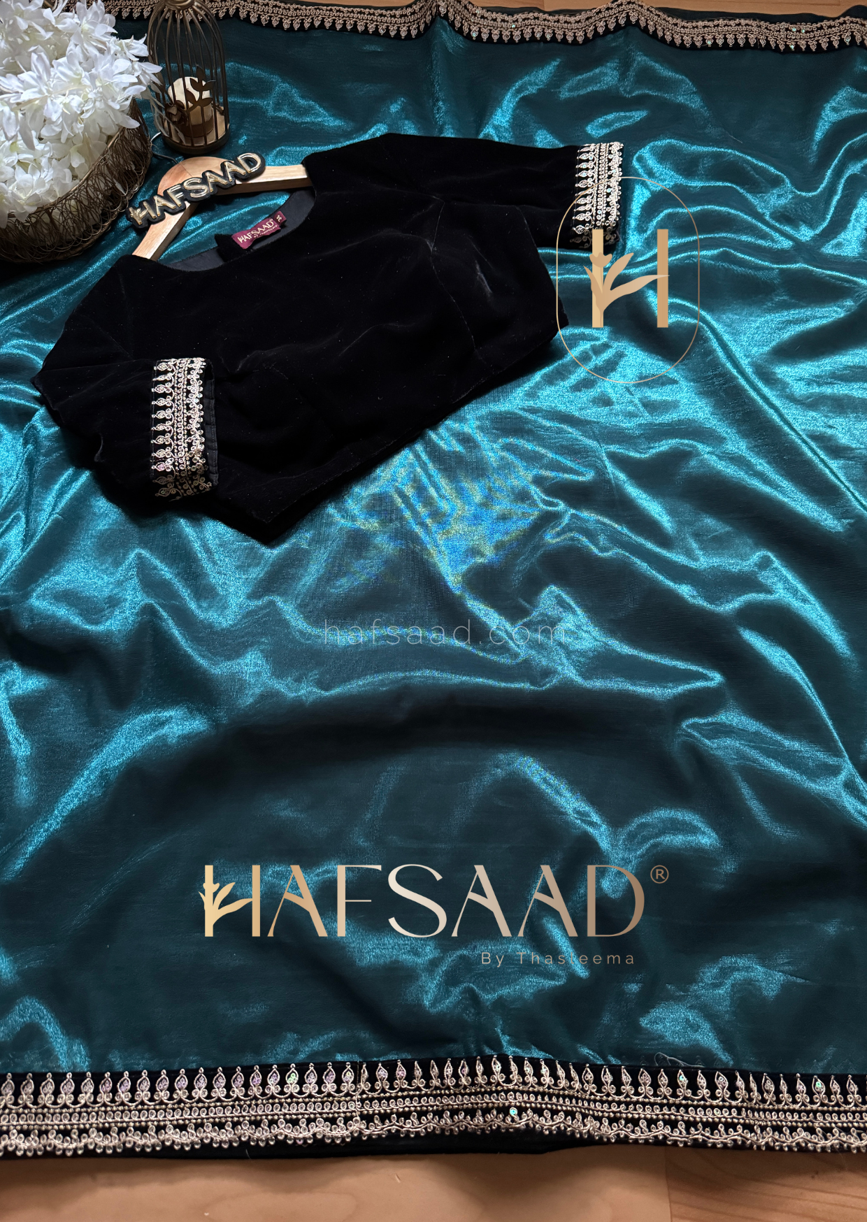 Sakhi- Blended tissue saree (Peacock)
