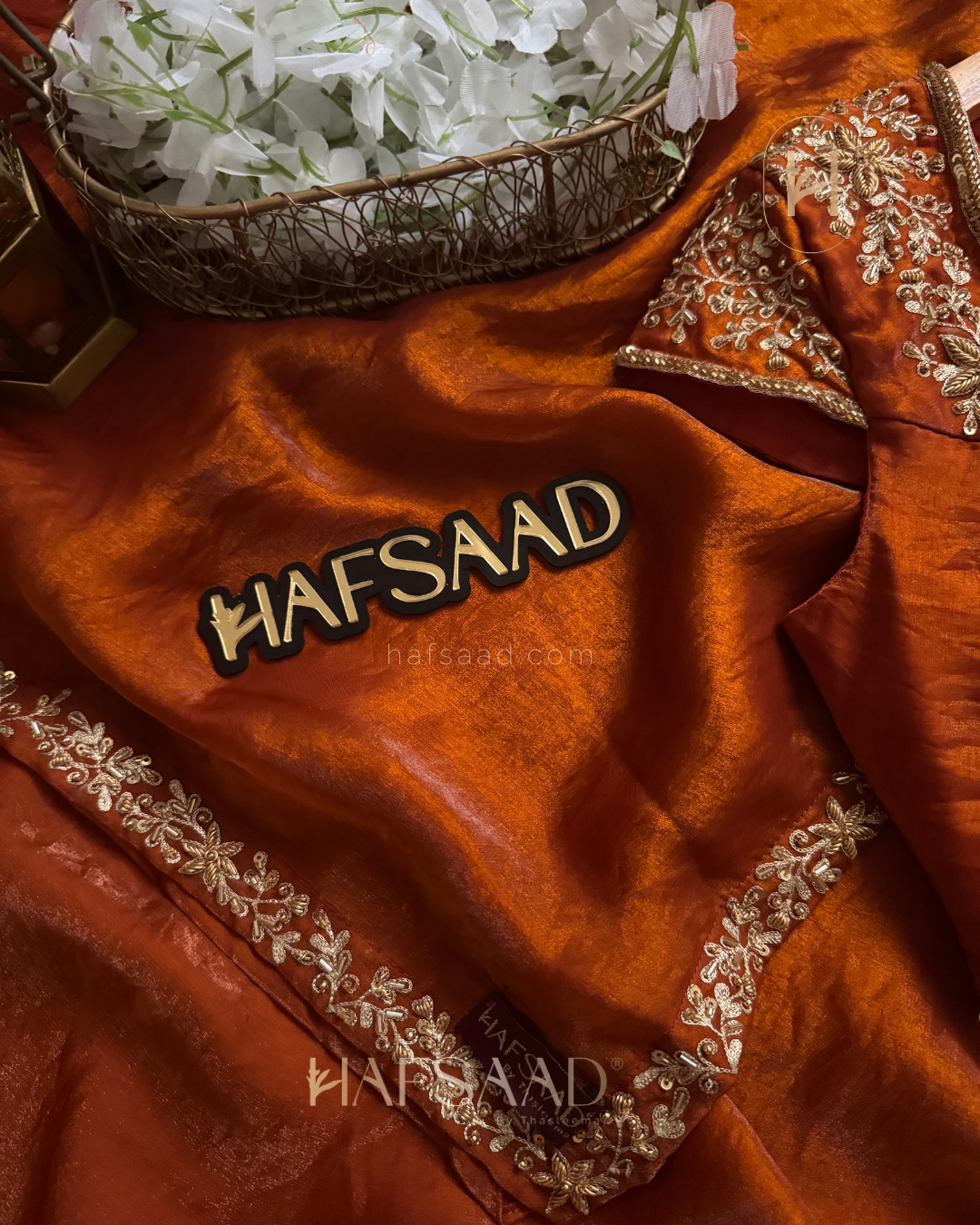 Royal rouge - Artisanal handwork saree (Burnt Orange)