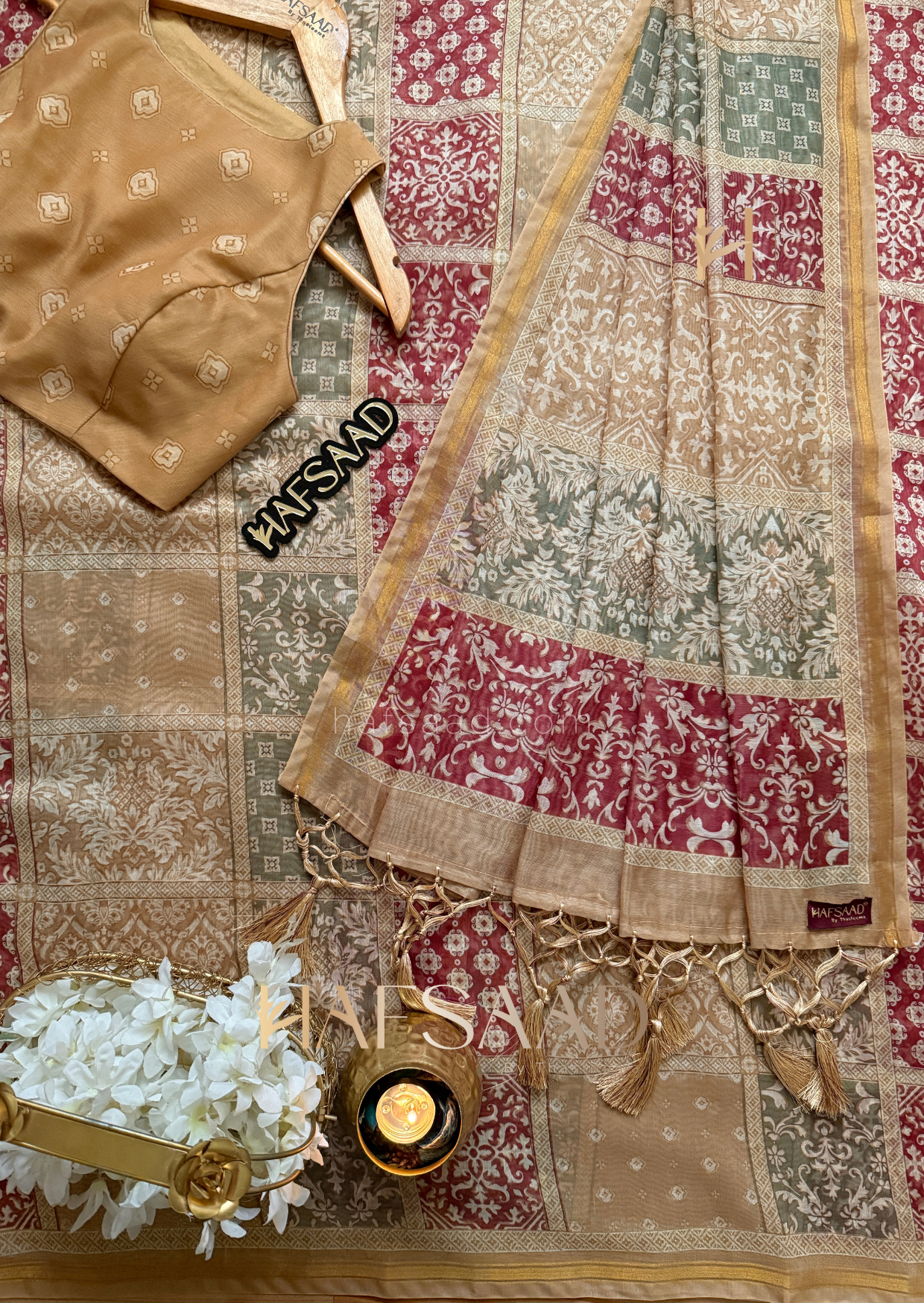German paisley - soft German silk saree
