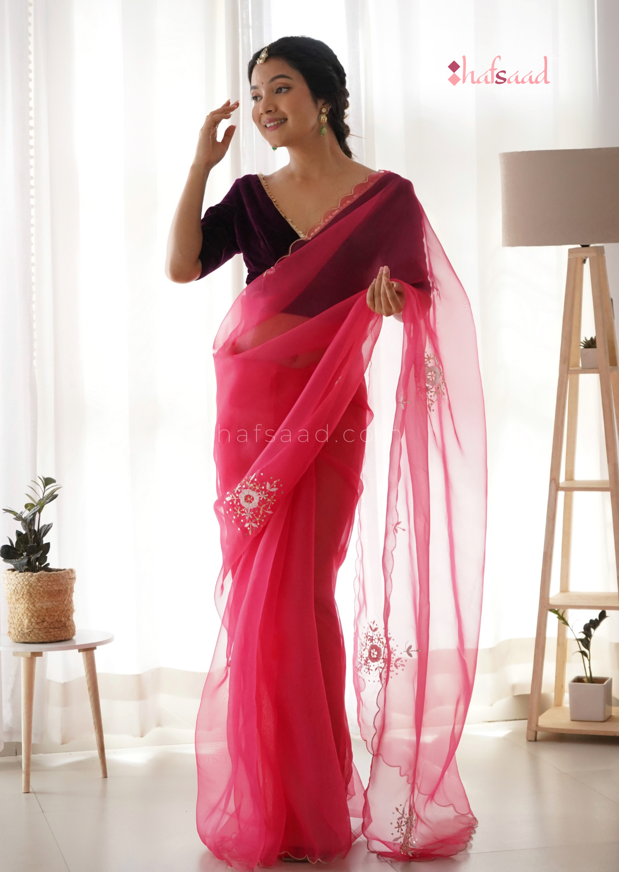 Rooh Afsa- chikankari handwork organza