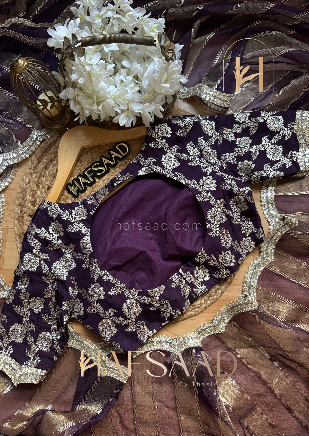 Neha - Soft tissue saree (Purple)