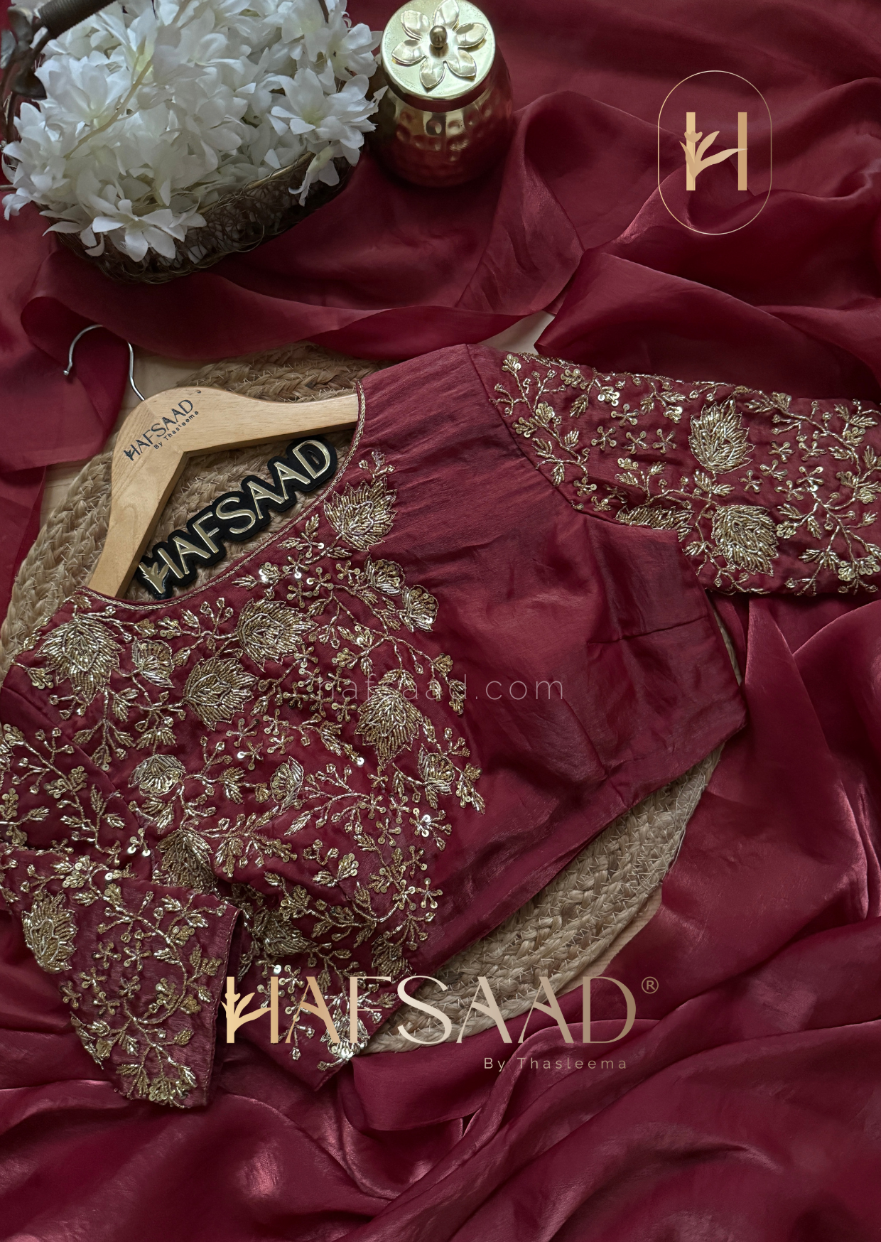 Khushi - Stardust satin saree (Maroon)
