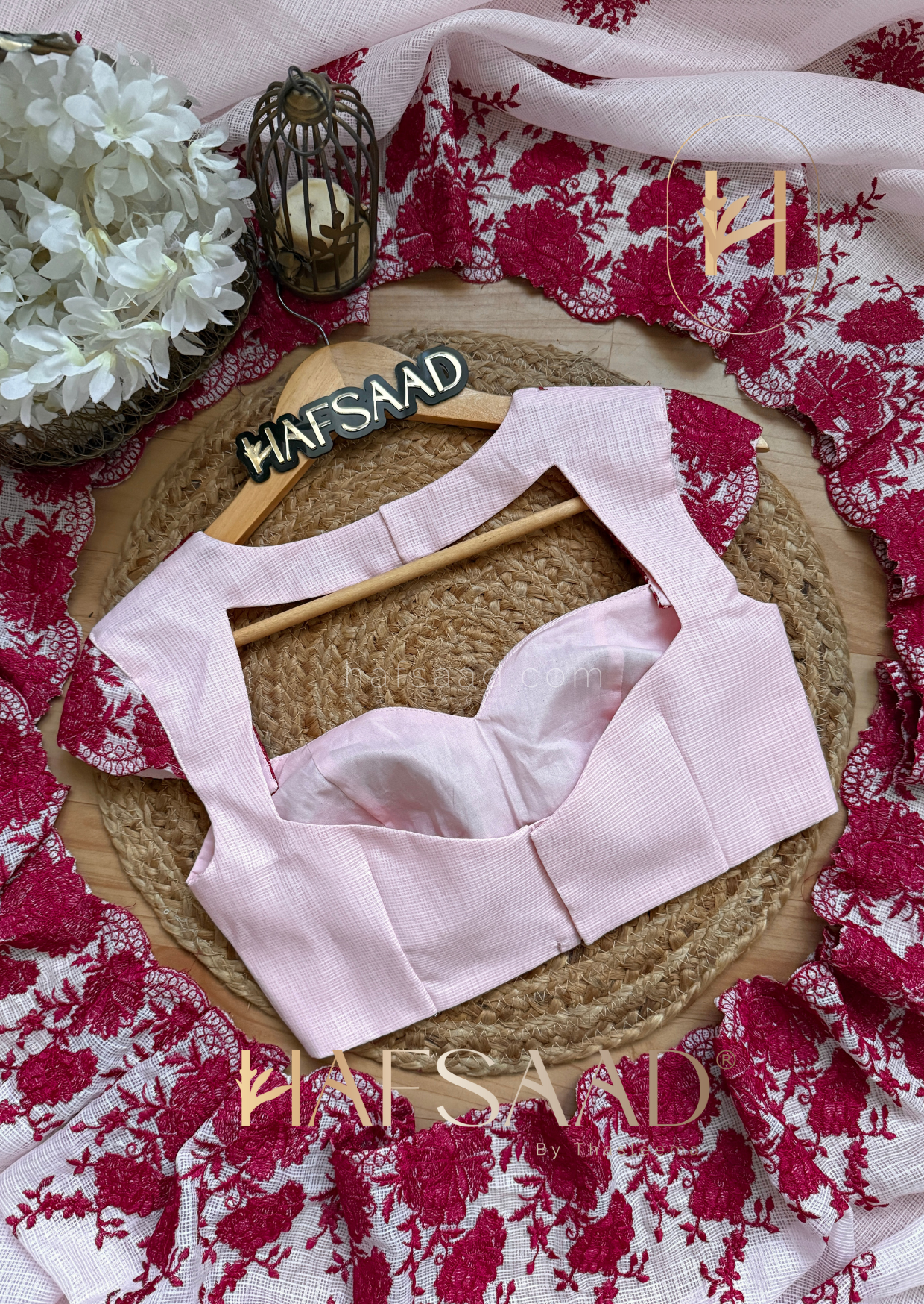 Celestia - Embroidered saree (Pink)