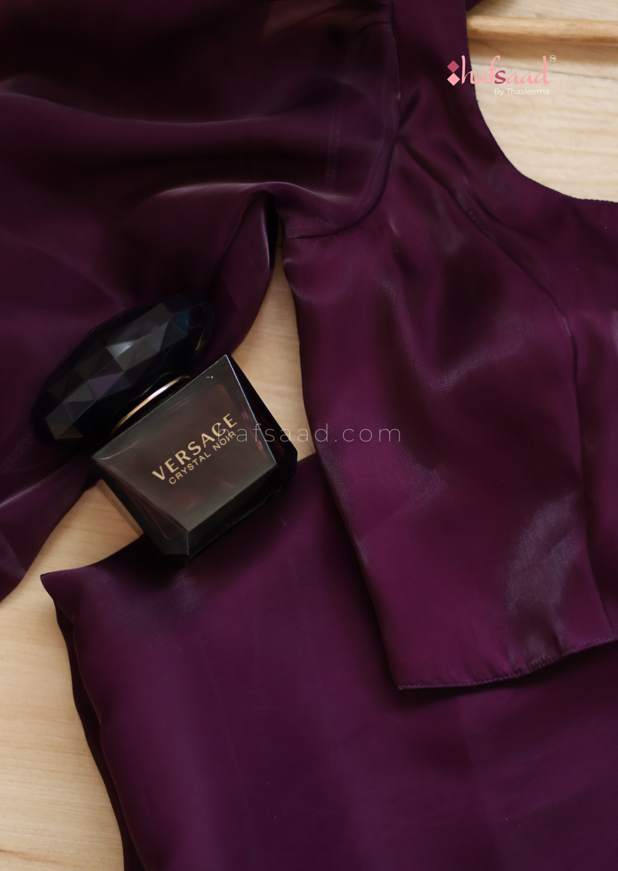 Georgia- Premium satin organza saree (Purple sangria)