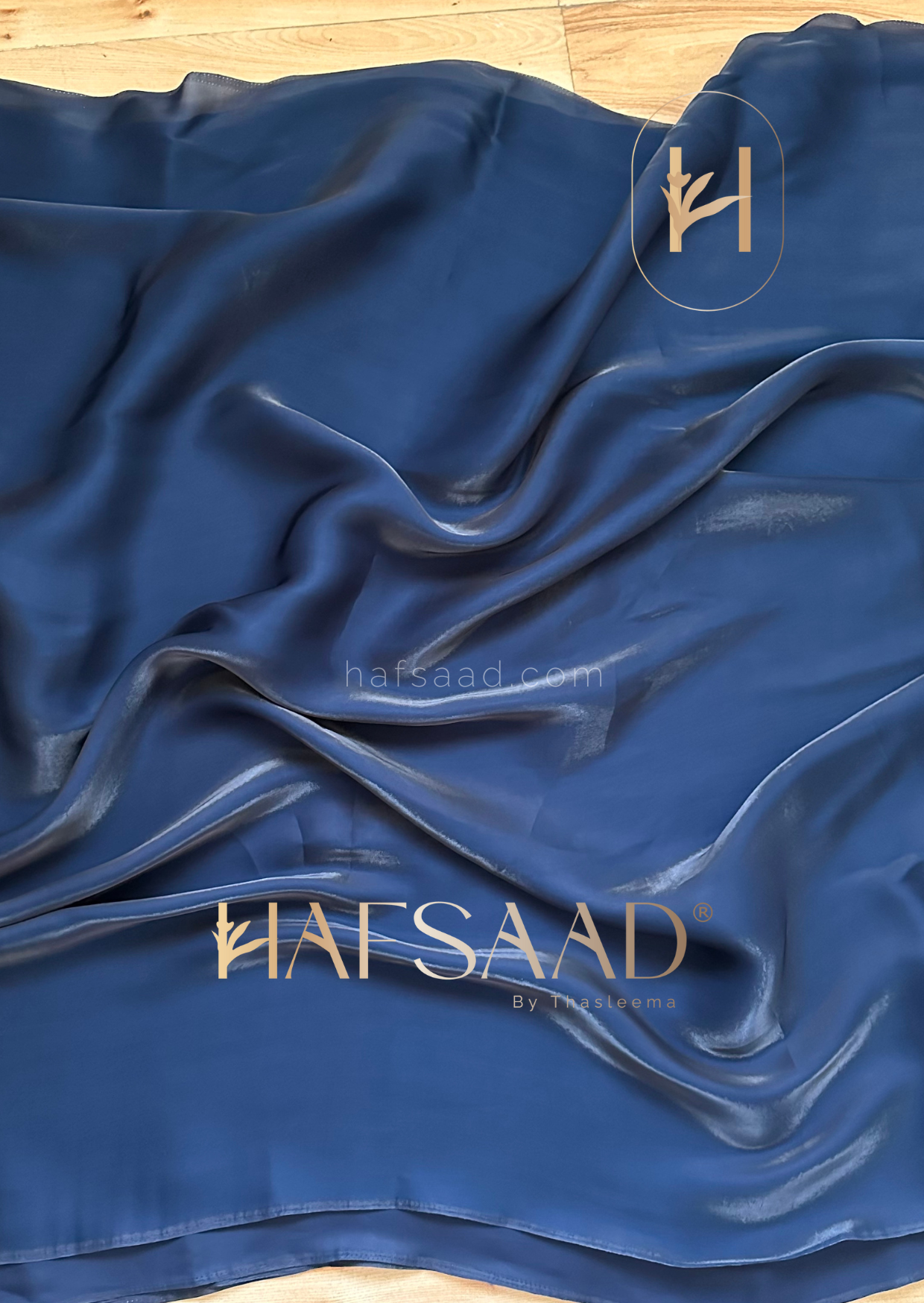 Medusa- Designer satin organza saree (Midnight blue)