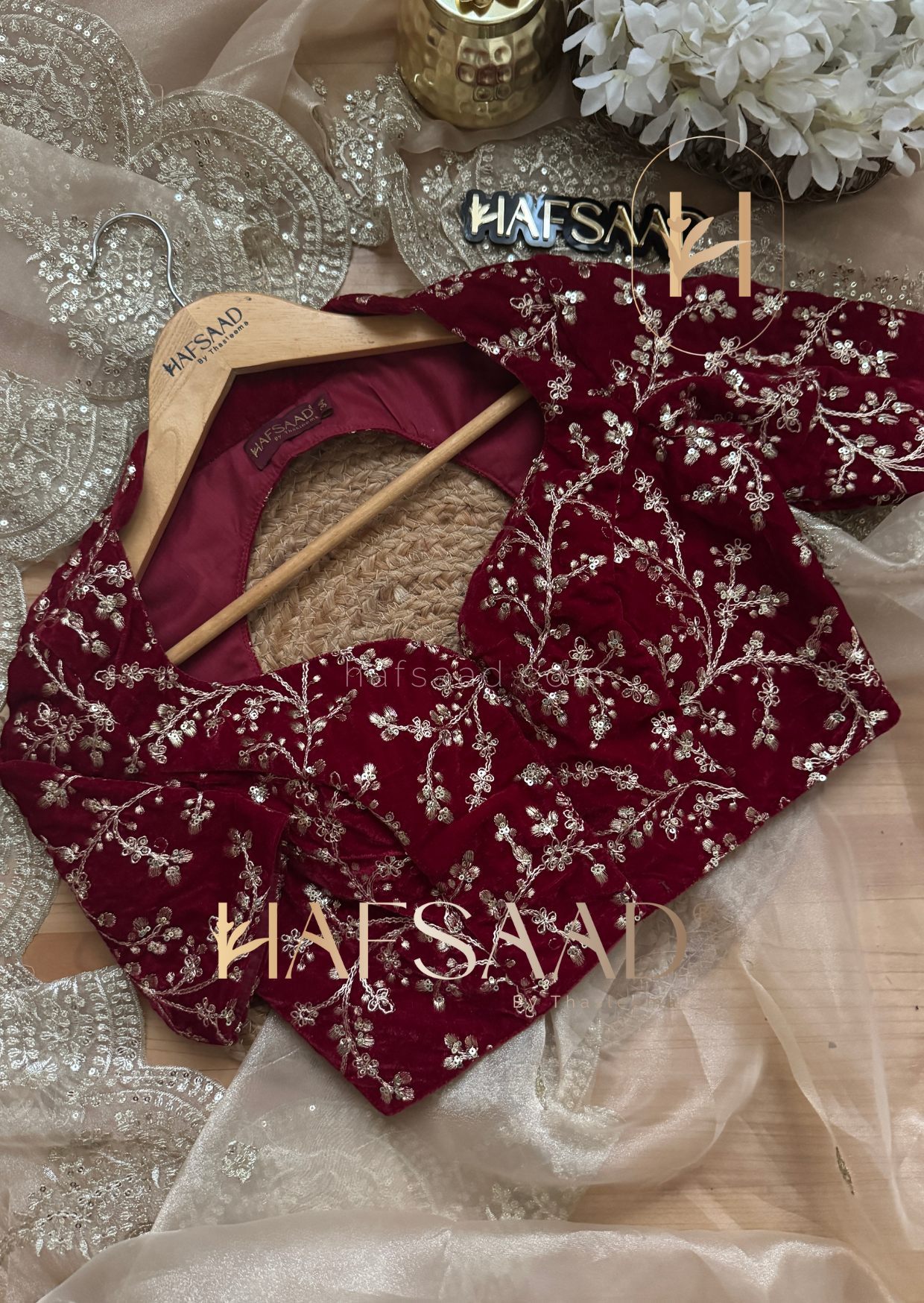 Shreya elbow sleeve - semi organza saree