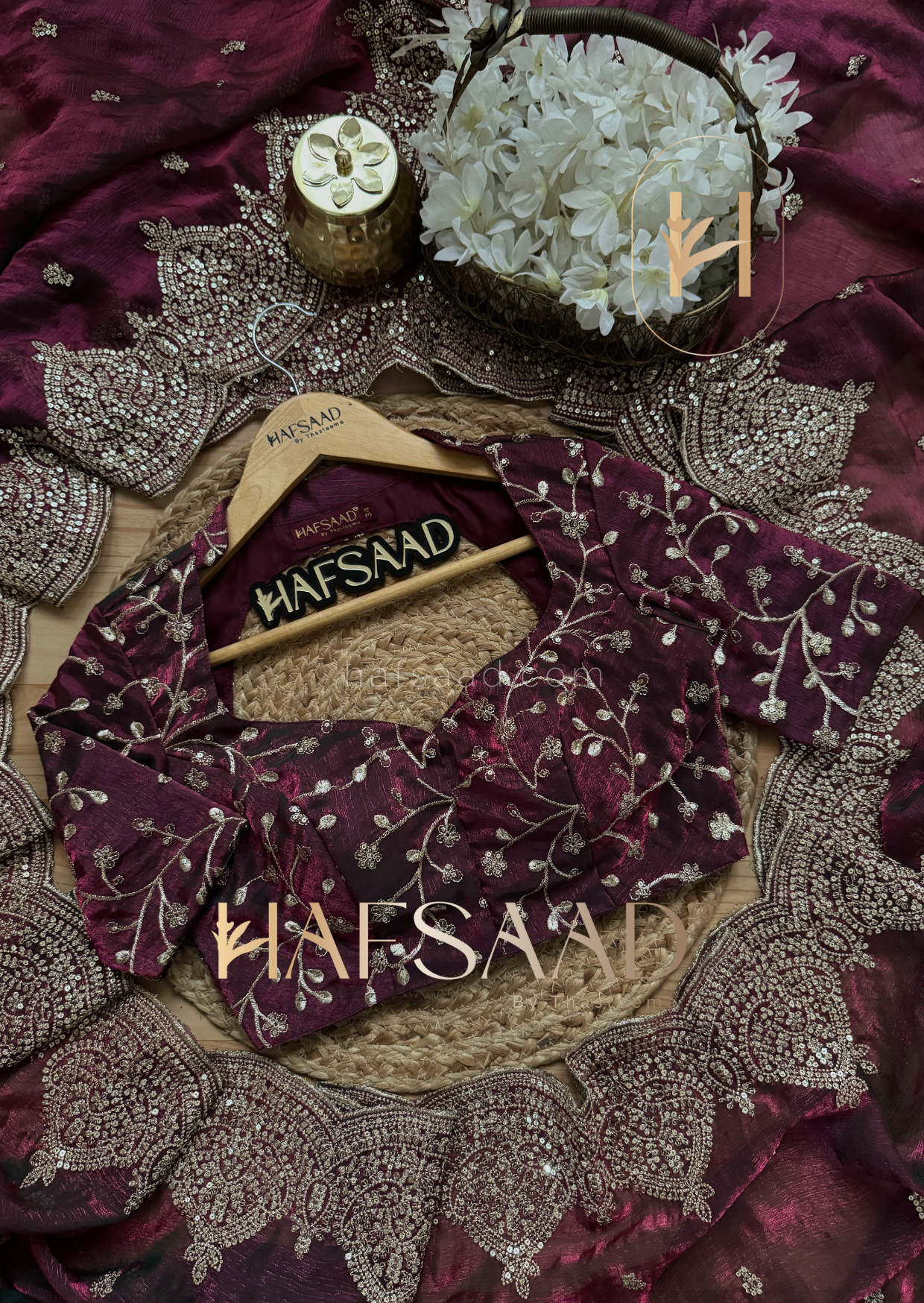 Marzoo - Fendy chiffon saree (Wine)