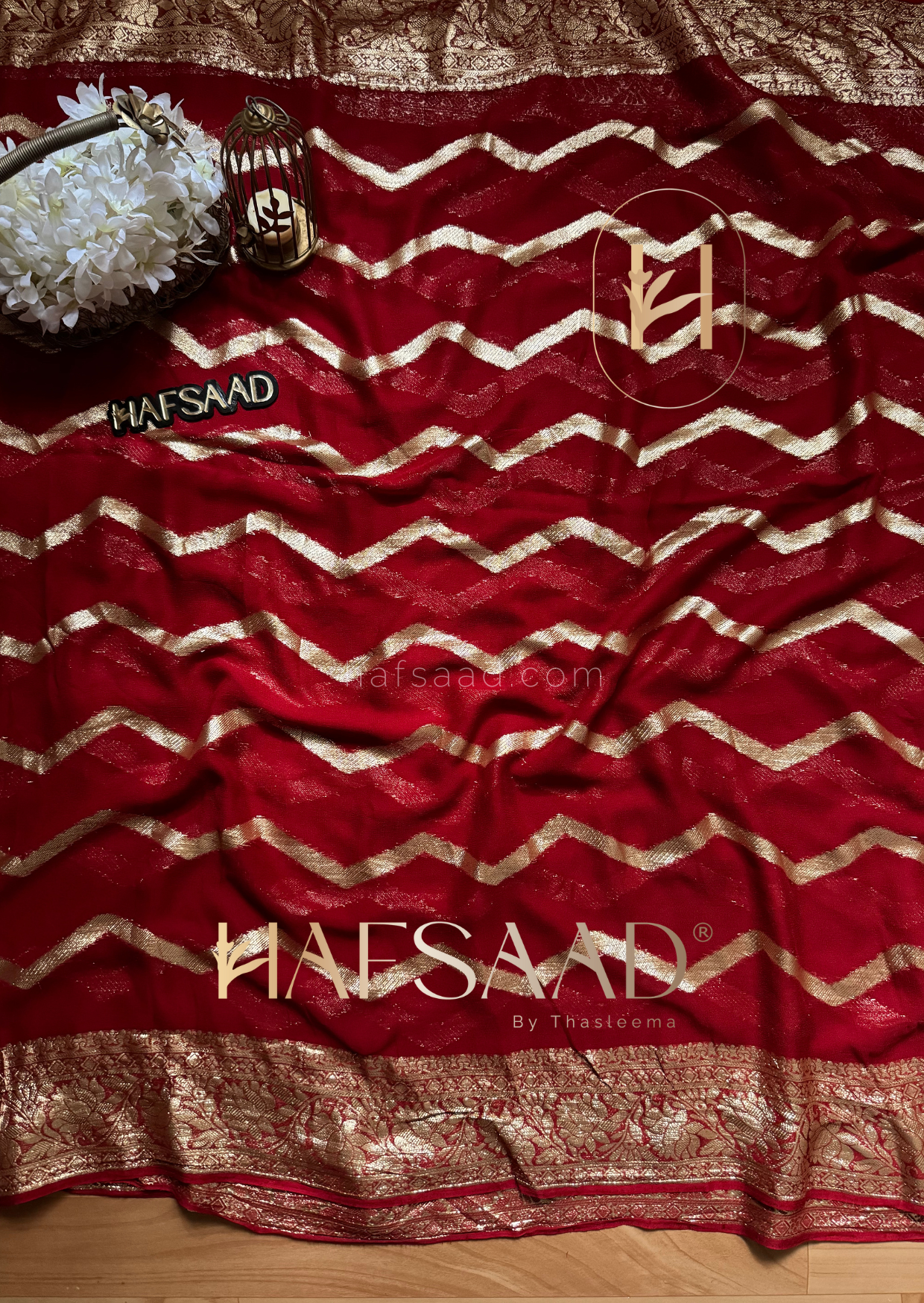 Yamini -Pure viscose saree (Red)