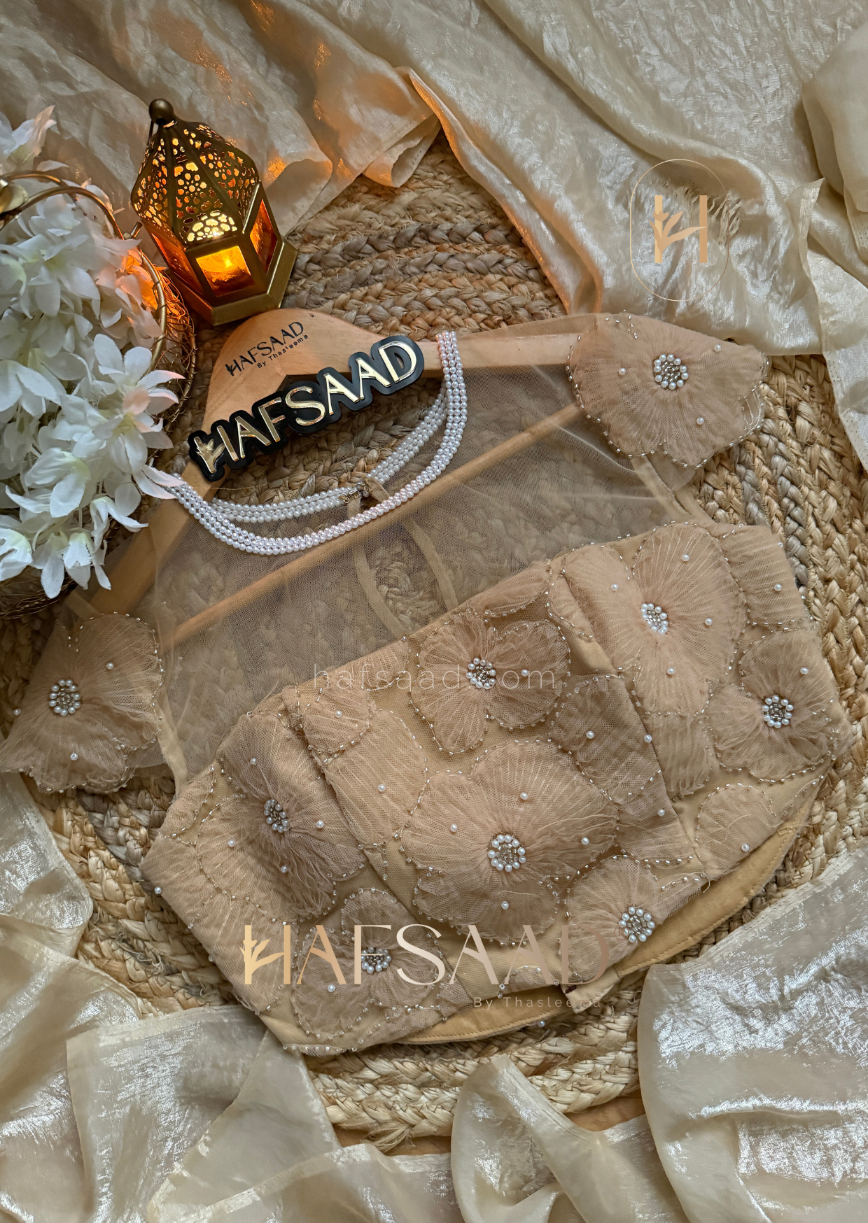 Cassie pearl - Space silk saree (Beige)