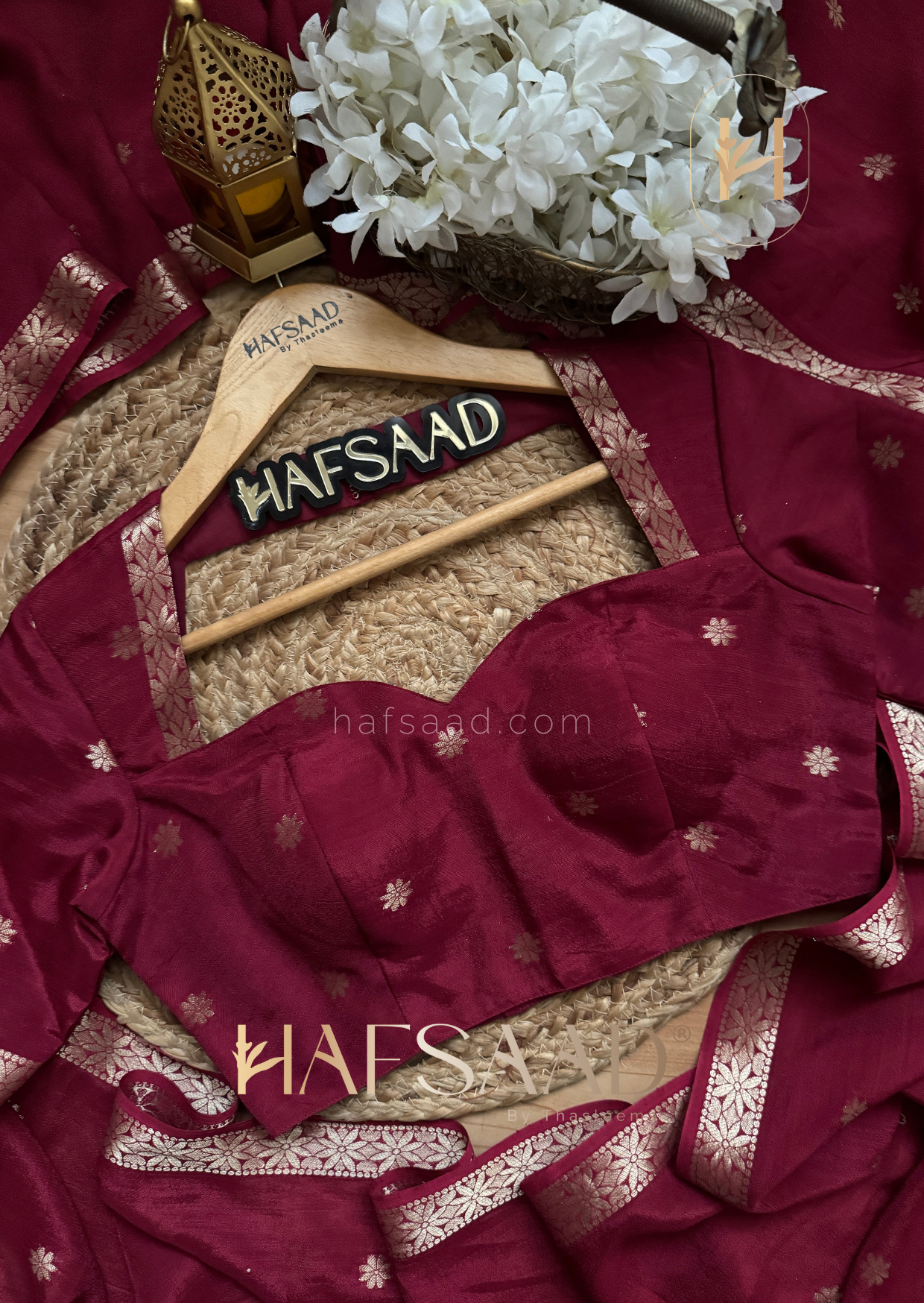 Ahalya - Pure chinnon saree (Crimson)