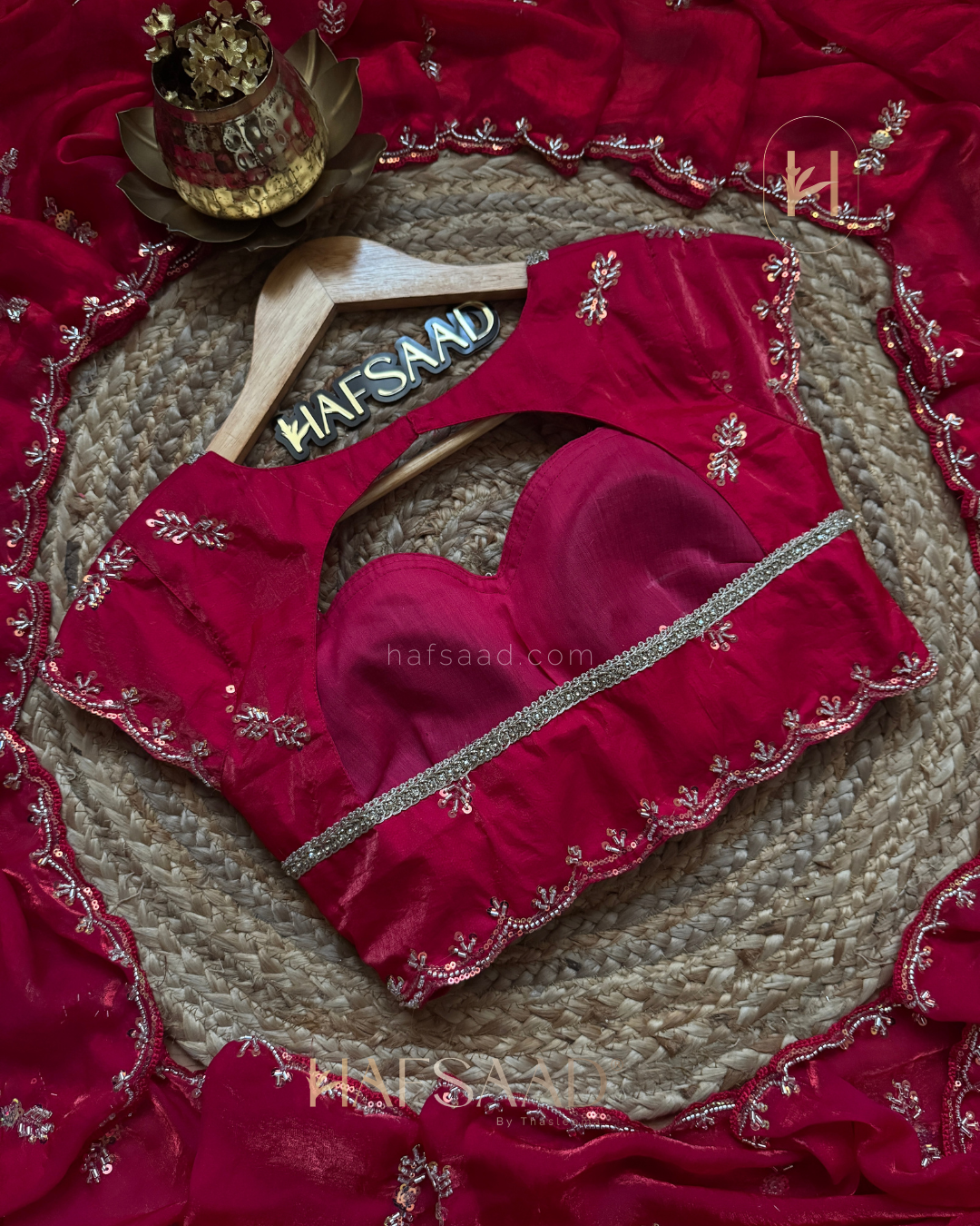 Huda - Stardust Satin Saree (Pink)