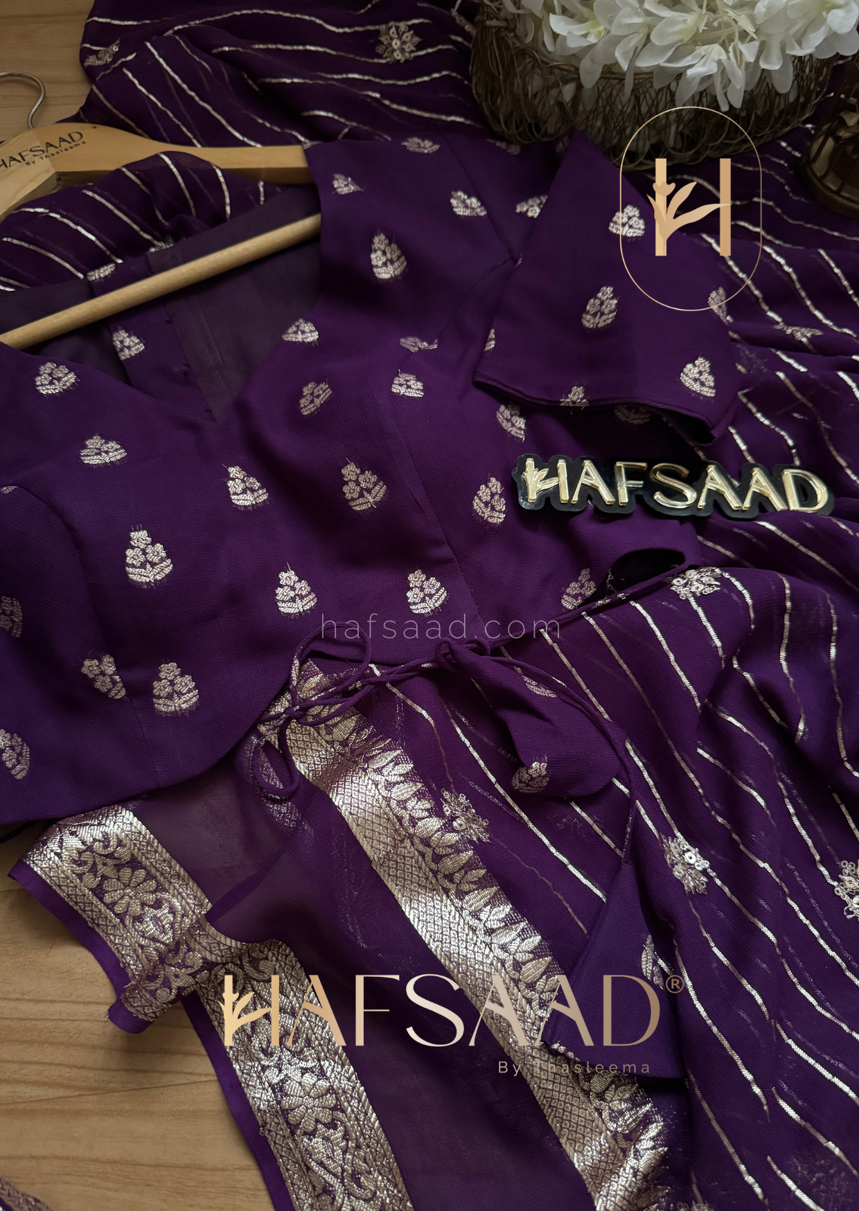 Arti- Pure viscose saree (Purple)