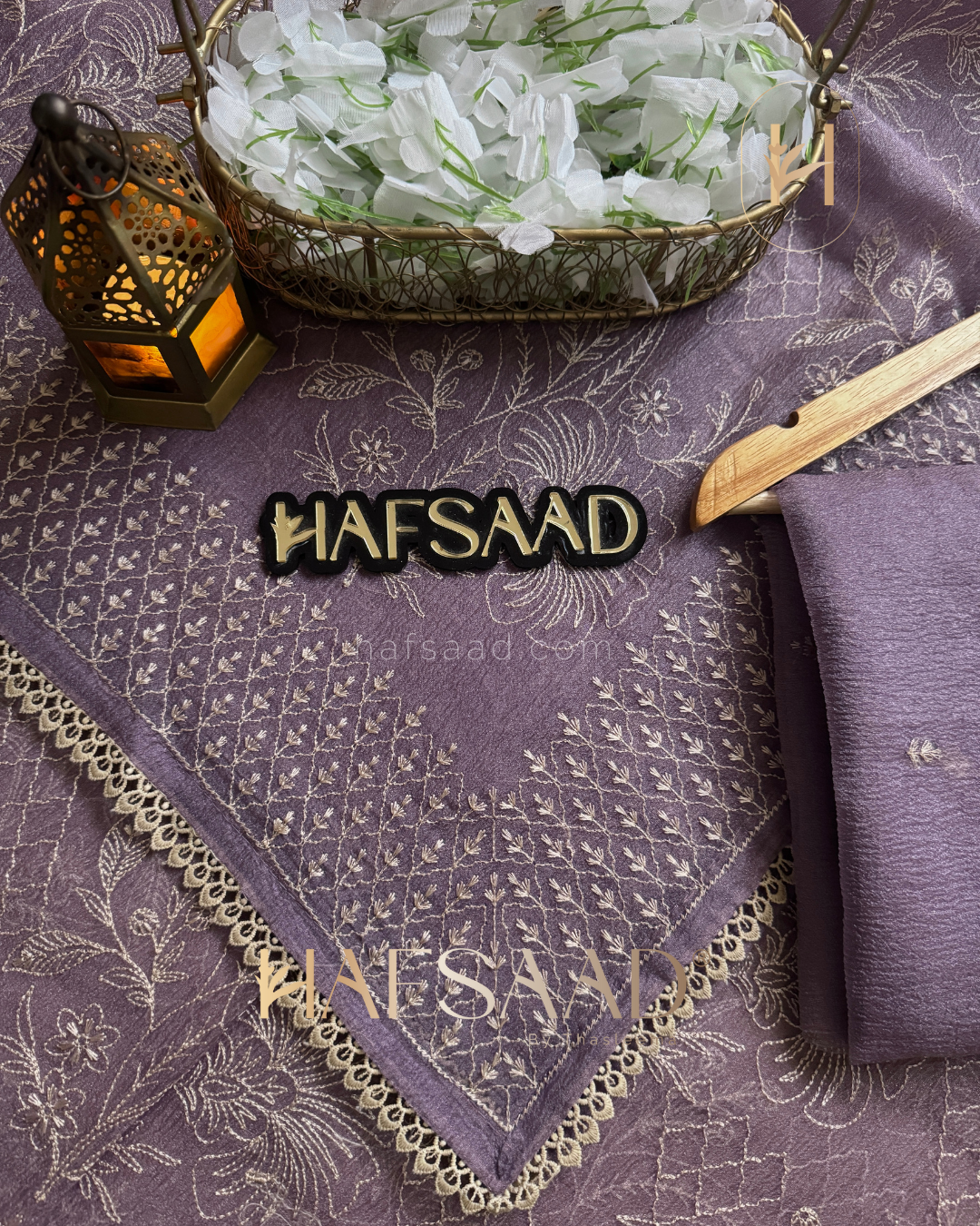 Arwa - Crushed silk organza saree (lavender)