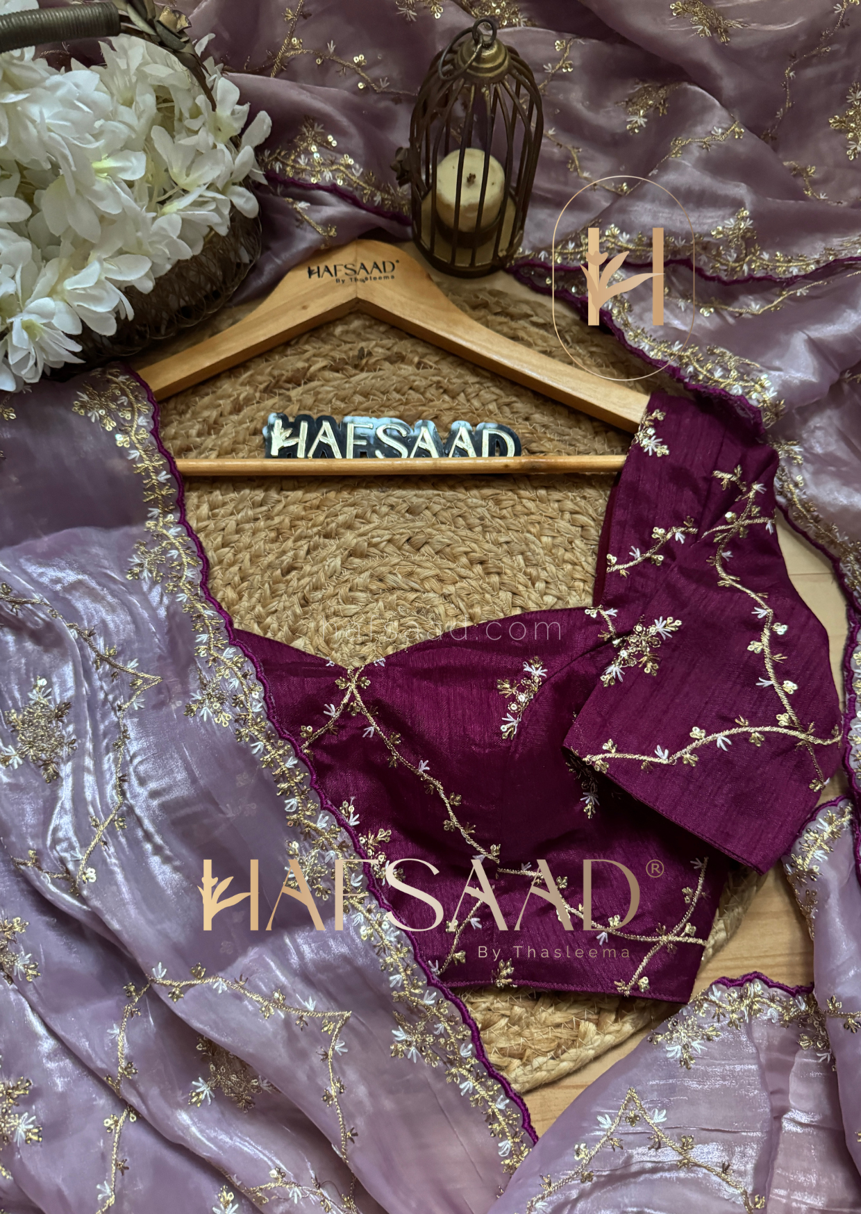 Gulabi- Satin organza saree (Purple)