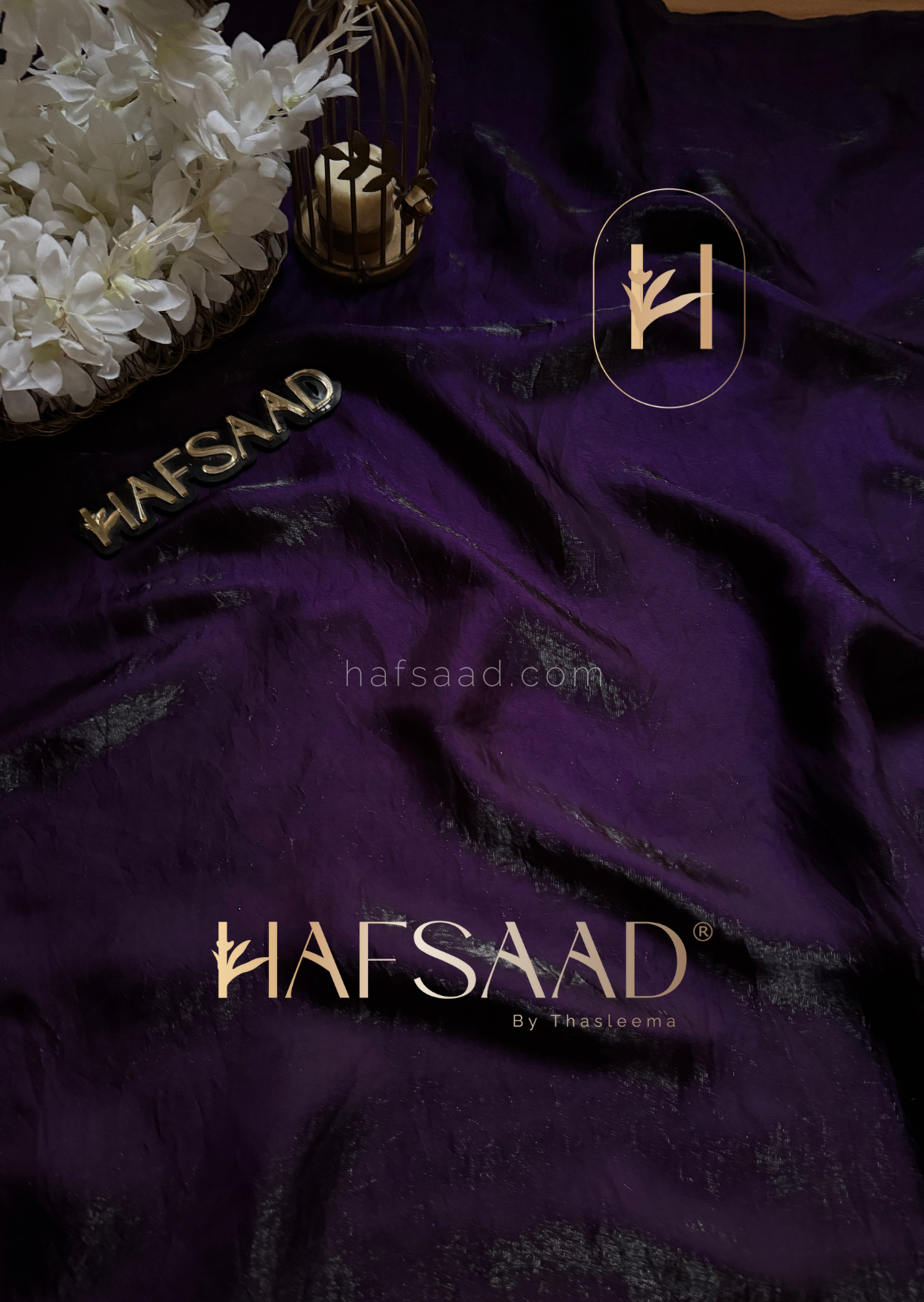 Sunset secrets- Fluid organza saree (Purple)
