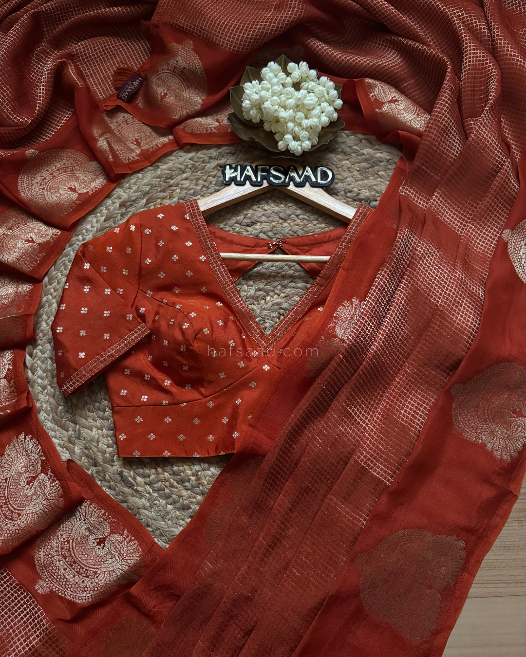 Manisha- Semi Silk Saree (Orange)