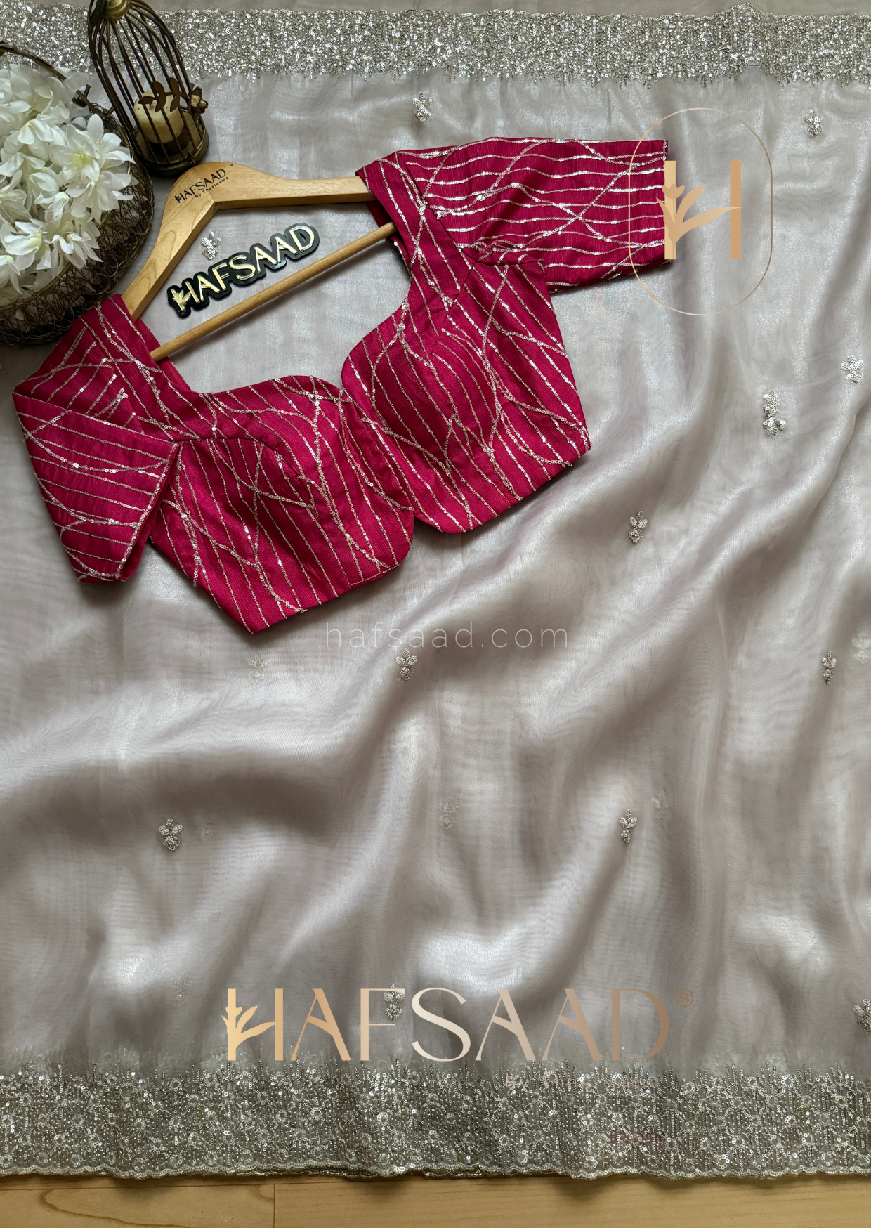 Celia - Crystal organza saree
