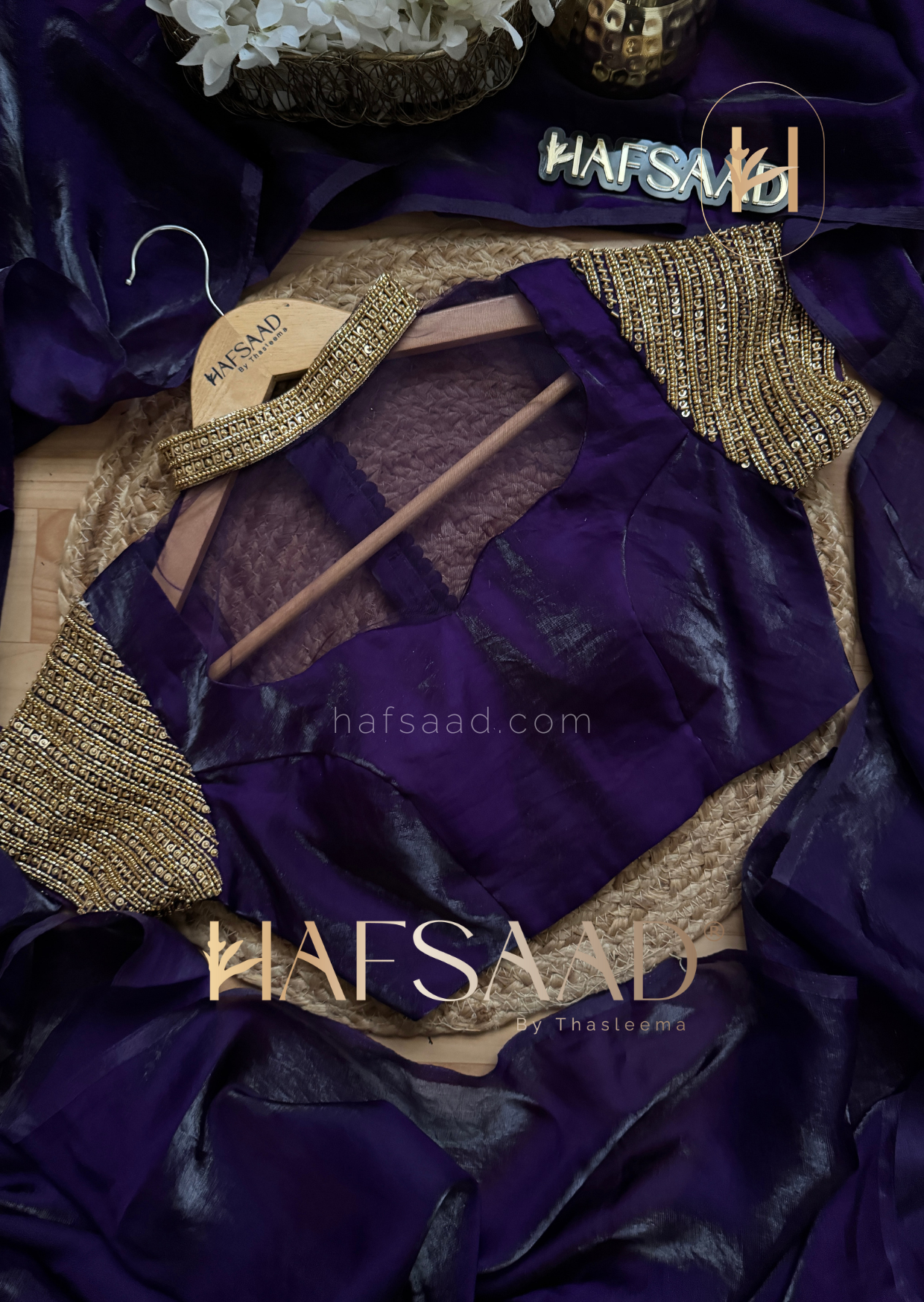 Tara - Artisanal handwork saree (Purple)