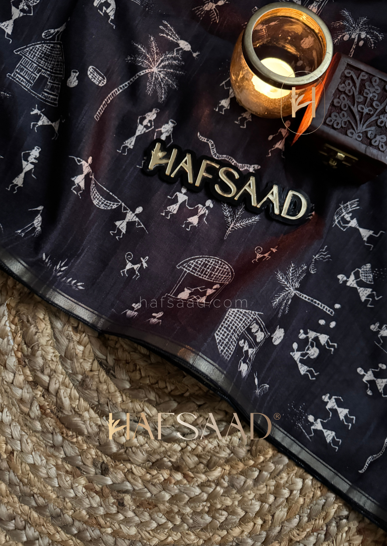 Mrunal - Premium soft tussar silk saree(black)