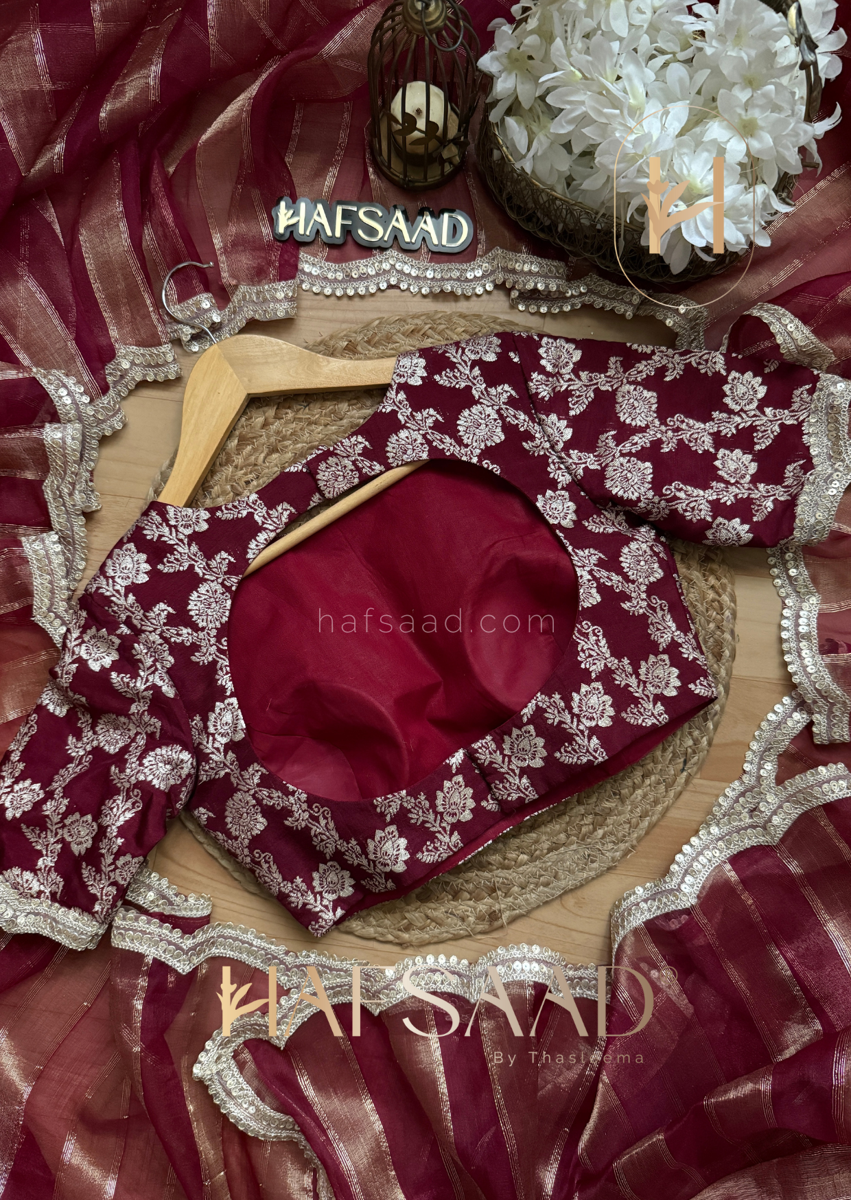 Neha - Soft tissue saree (Maroon)