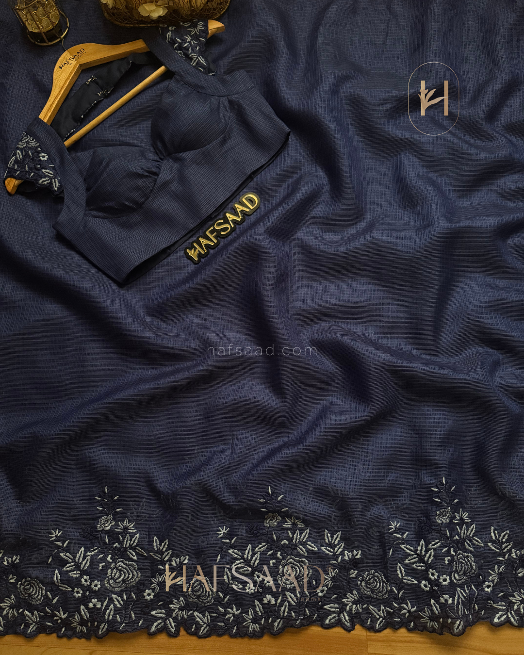 Femi- embroidered saree