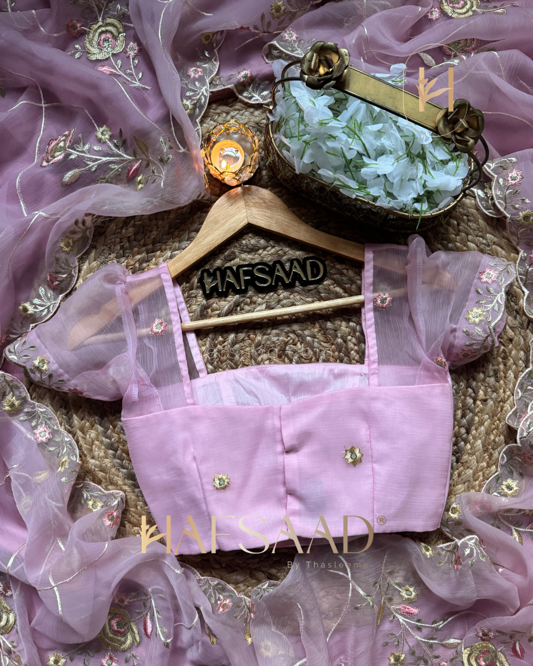 Anila -Chiffon organza saree (Lavender)