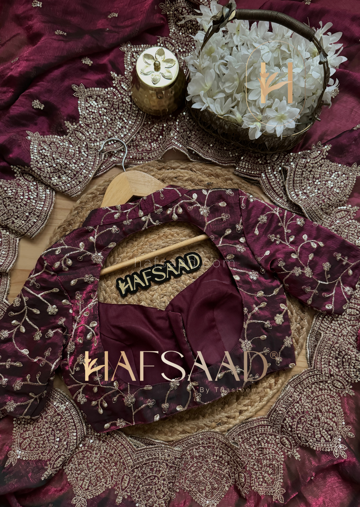Marzoo - Fendy chiffon saree (Wine)