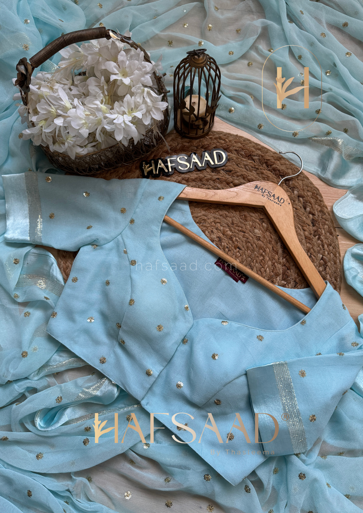 Mira- pure viscose saree (Sky blue)