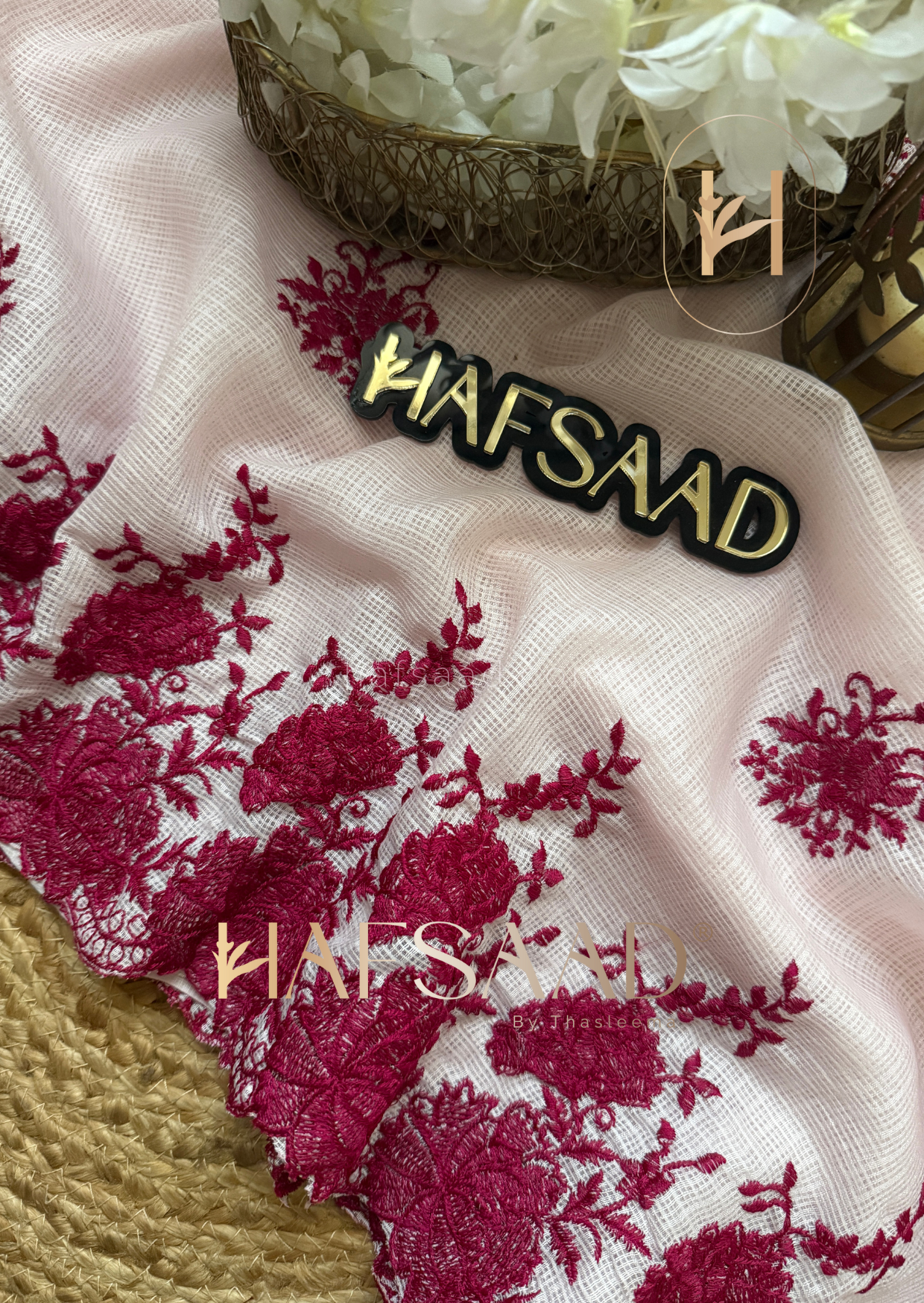 Celestia - Embroidered saree (Pink)