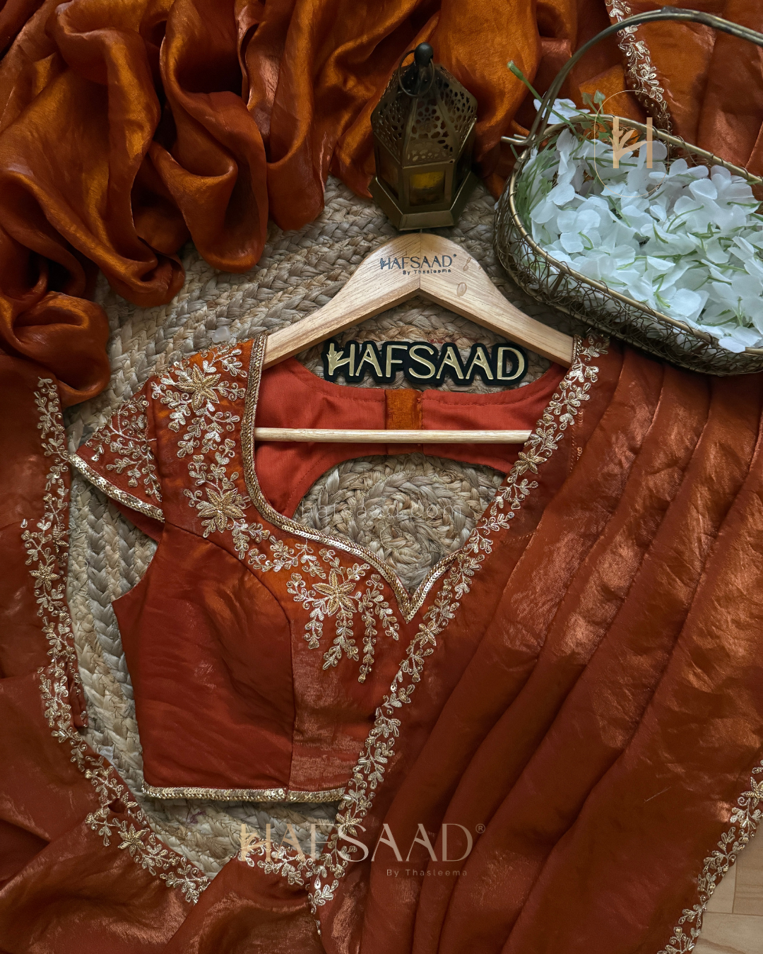 Royal rouge - Artisanal handwork saree (Burnt Orange)