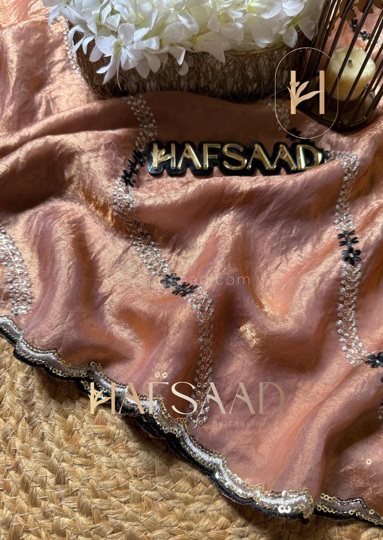 Sarah - Stardust satin saree
