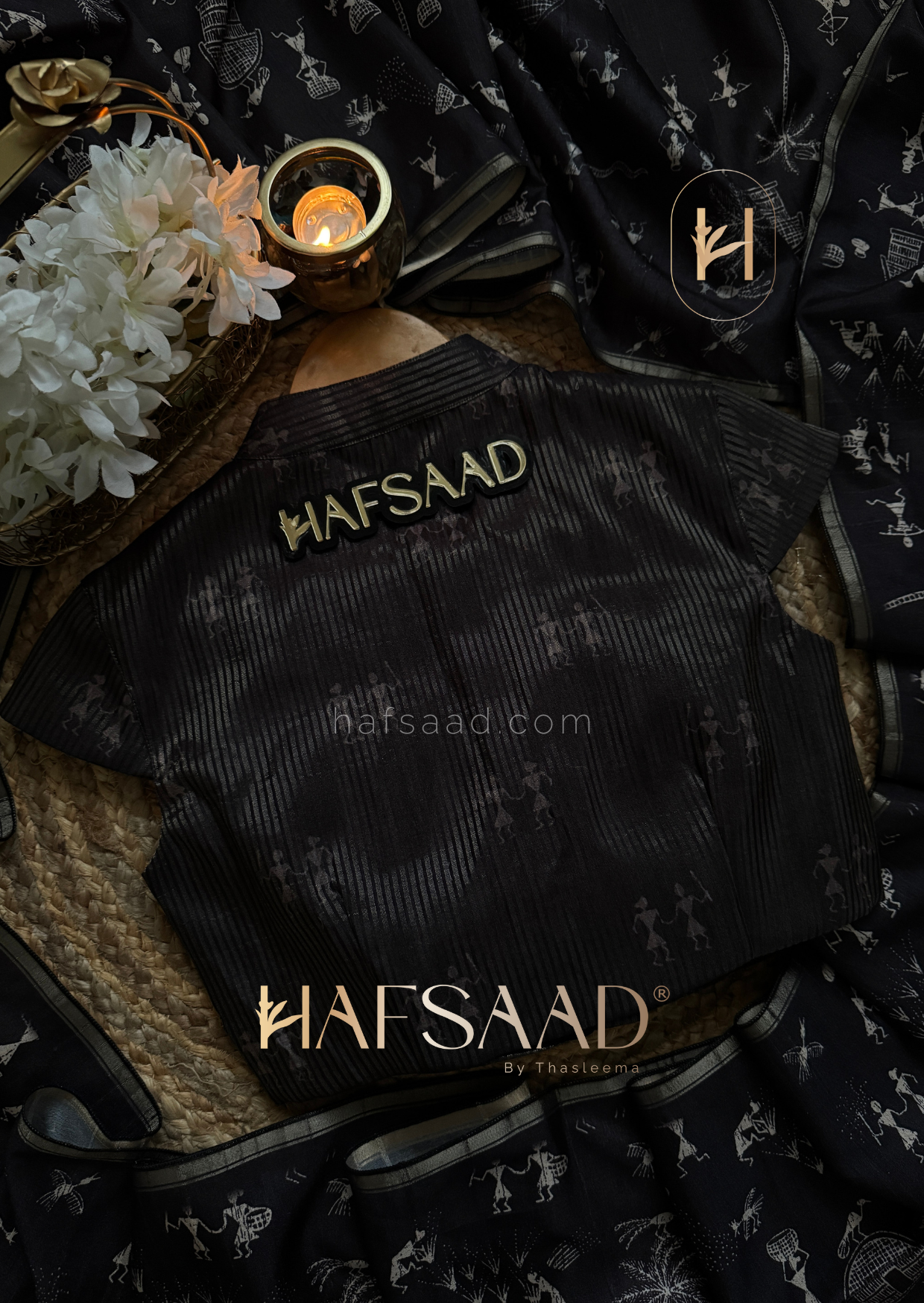 Mrunal - Premium soft tussar silk saree (Black)