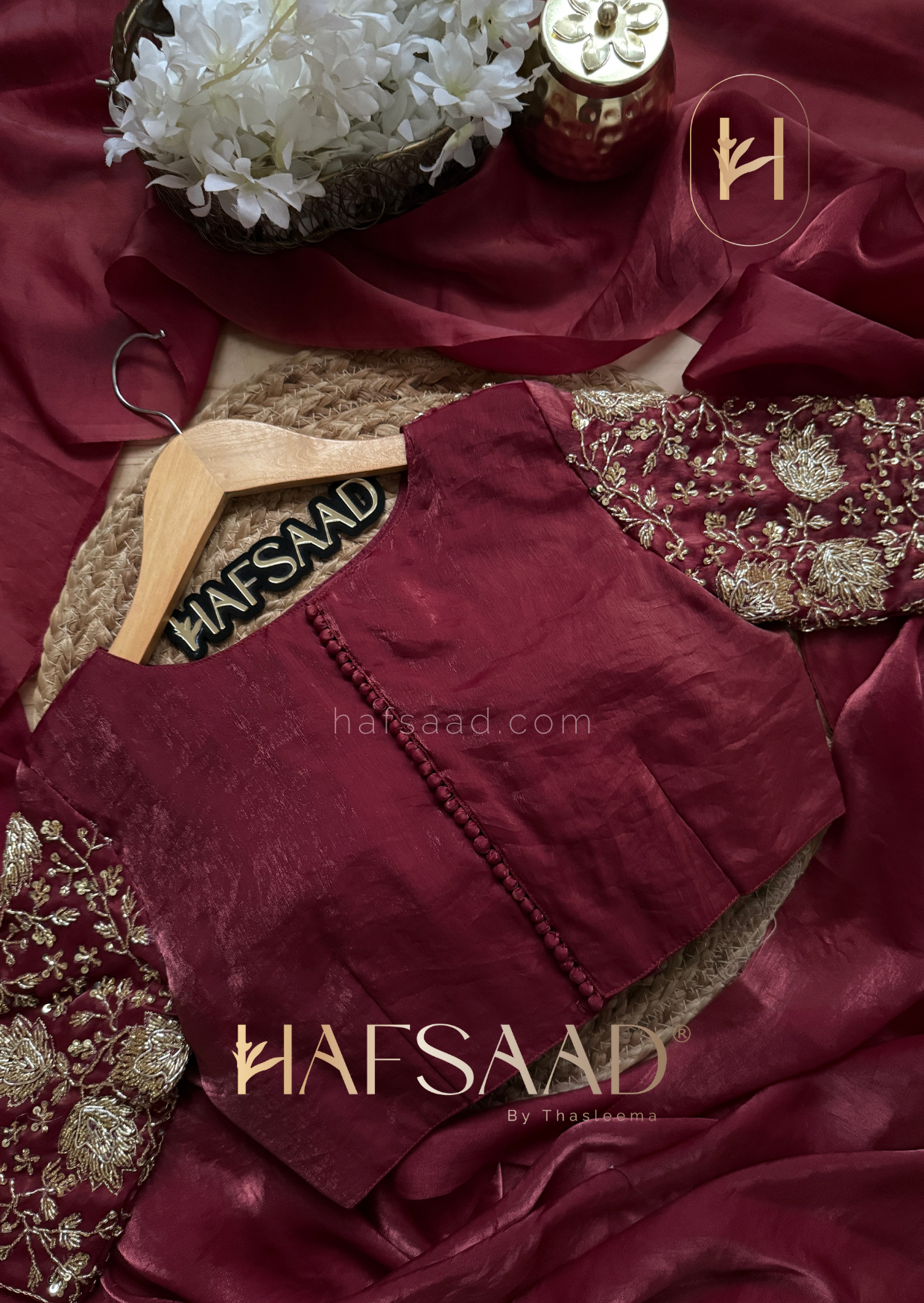 Khushi - Stardust satin saree (Maroon)