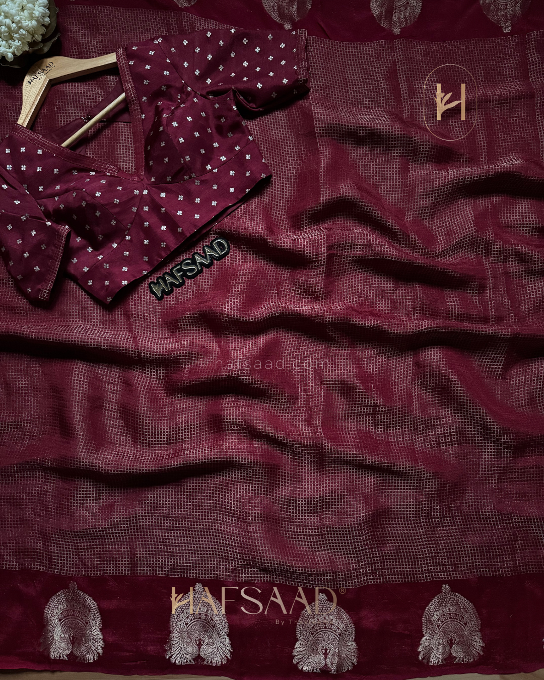 Manisha- semi silk saree (Maroon)