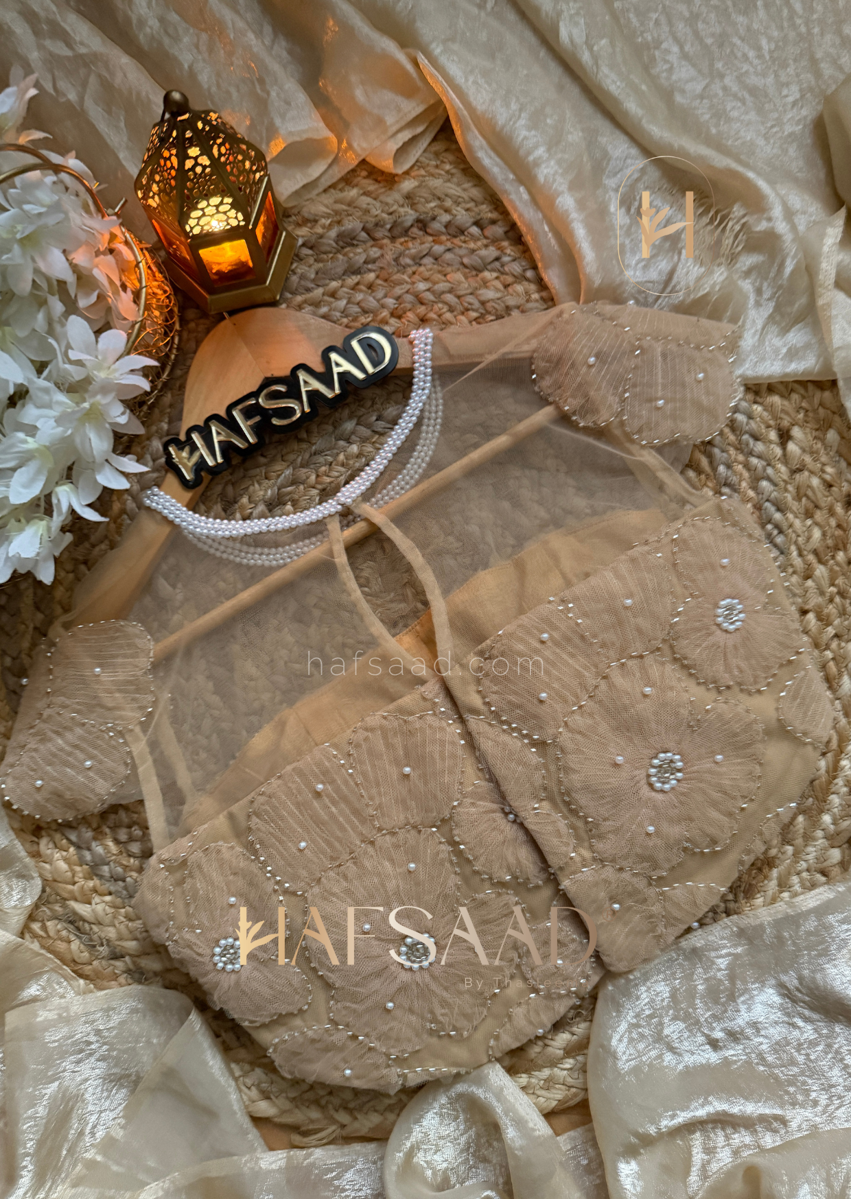 Cassie pearl - Space silk saree (Beige)