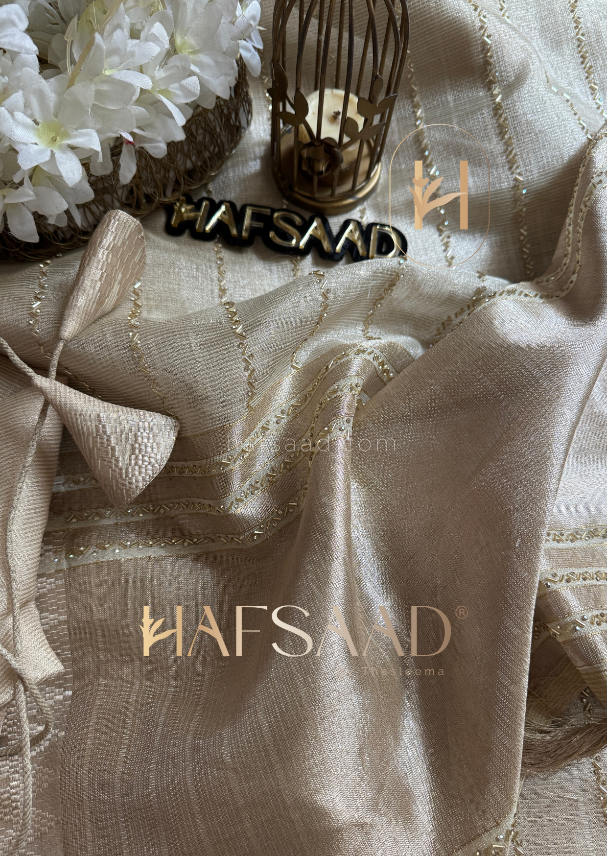 Jessie-Semi Tussar handwork saree