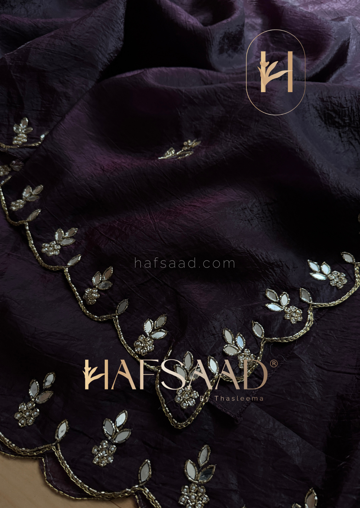 Lesha- Purplicious handwork saree