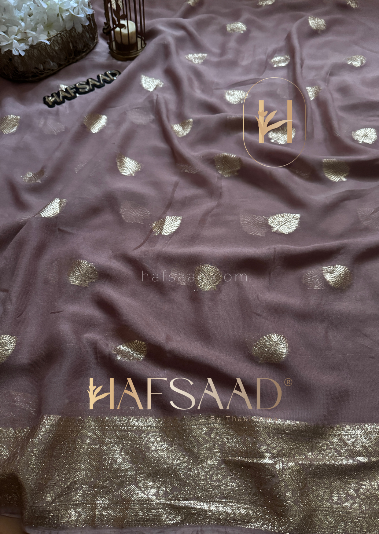Geetu -Pure viscose saree (Dusty lavender)