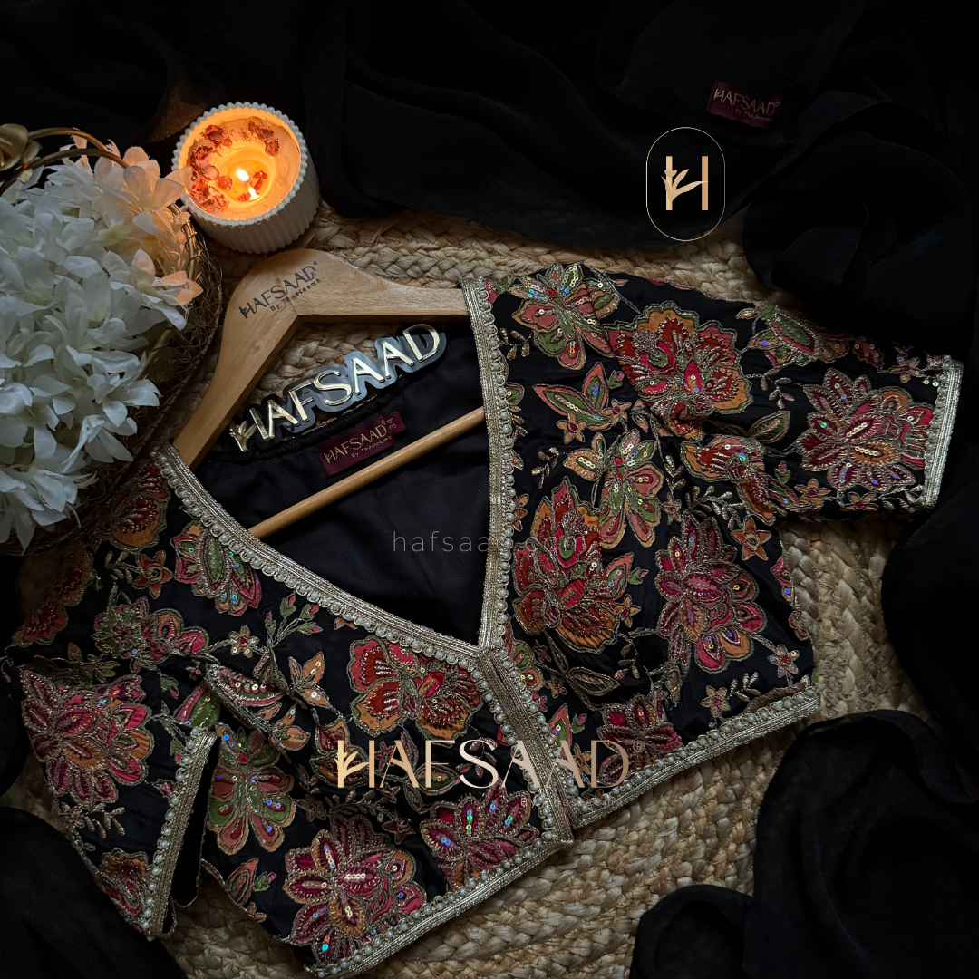 Diksha - Soft tissue saree (Black)