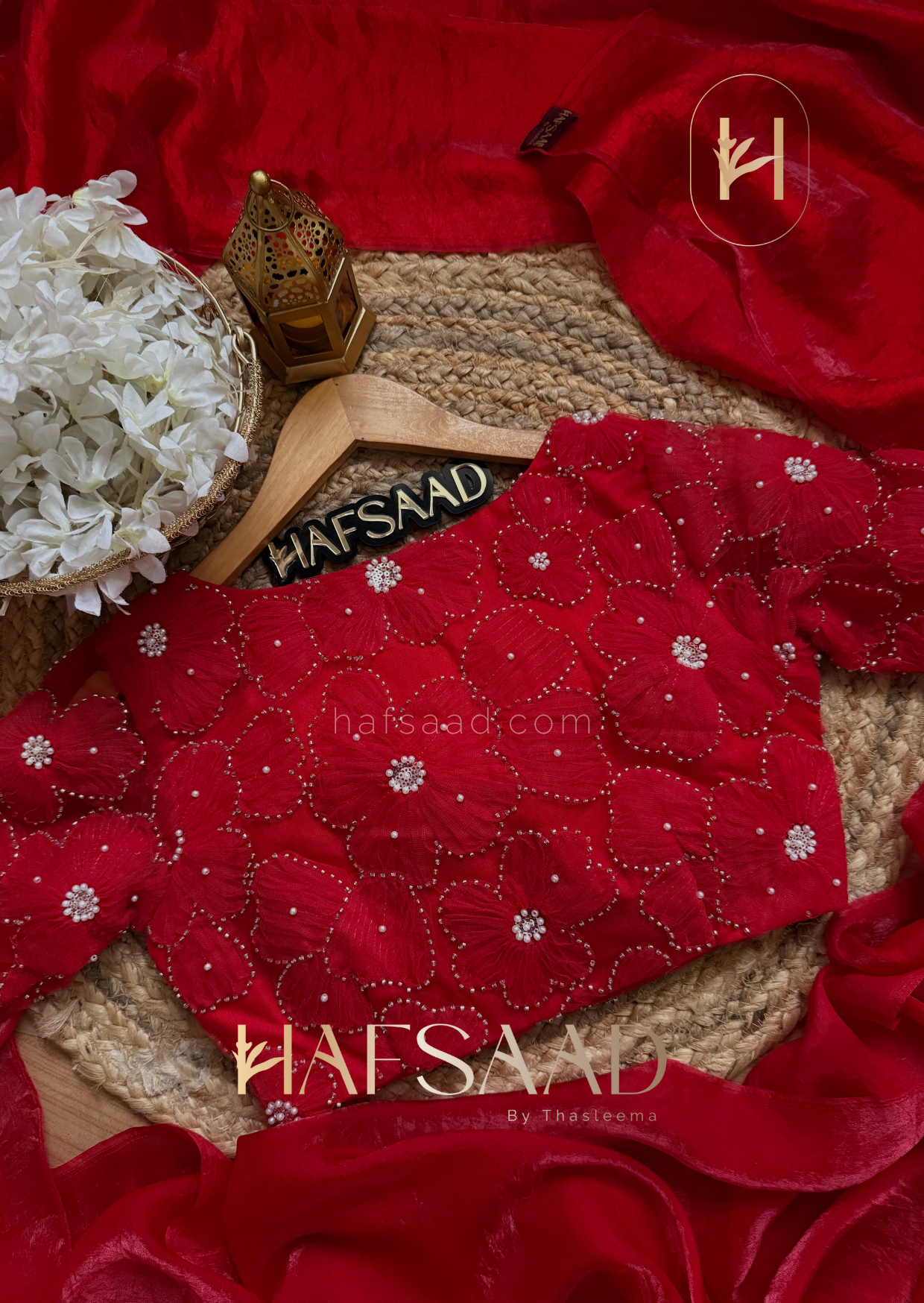 Cassie - Space silk saree (Red)