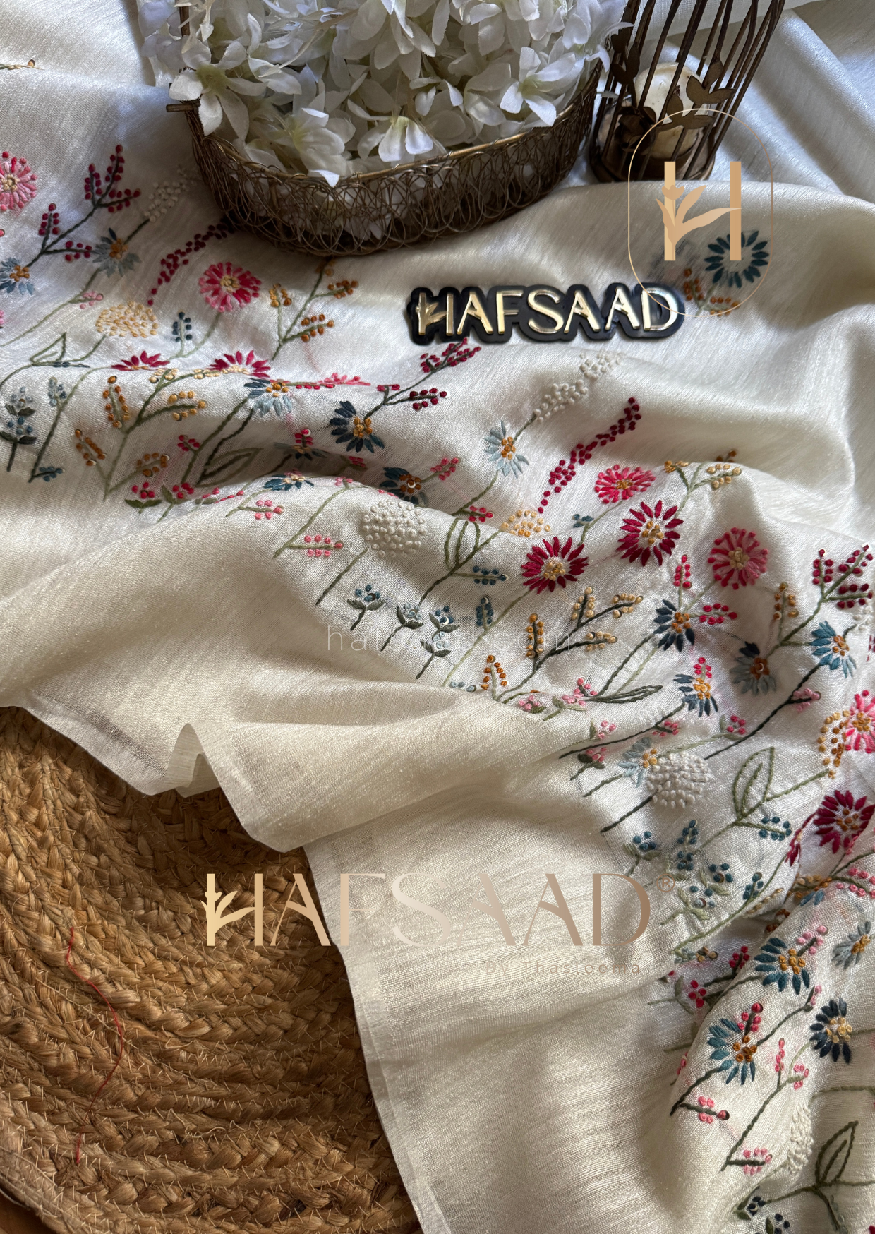 Noorin - Soft tussar linen saree