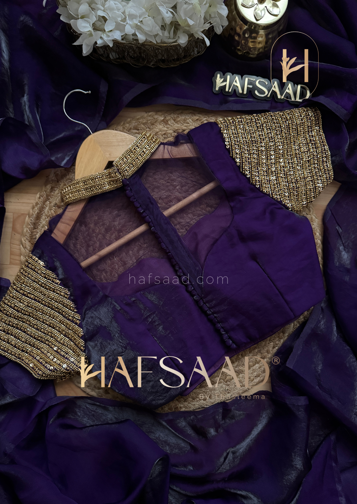 Tara - Artisanal handwork saree (Purple)