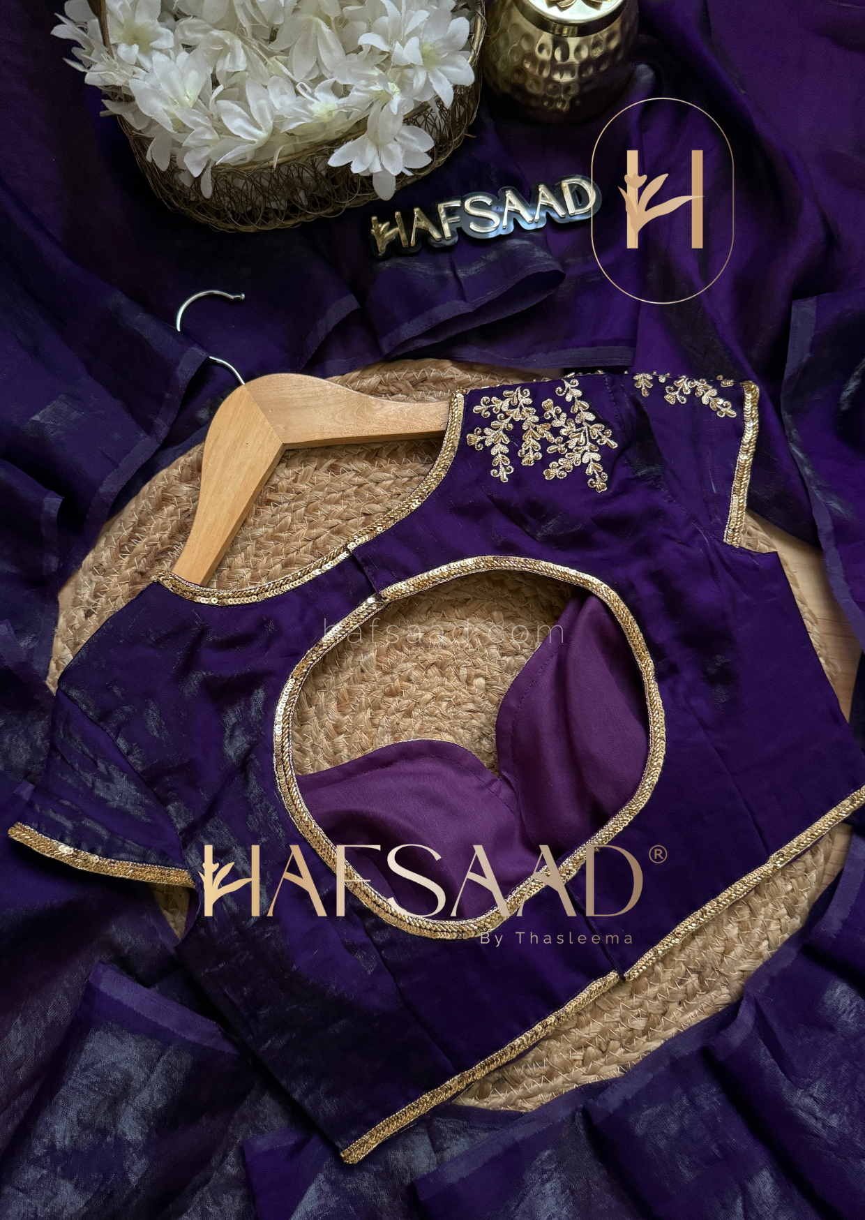 Rouge - Artisanal handwork saree (Violet)