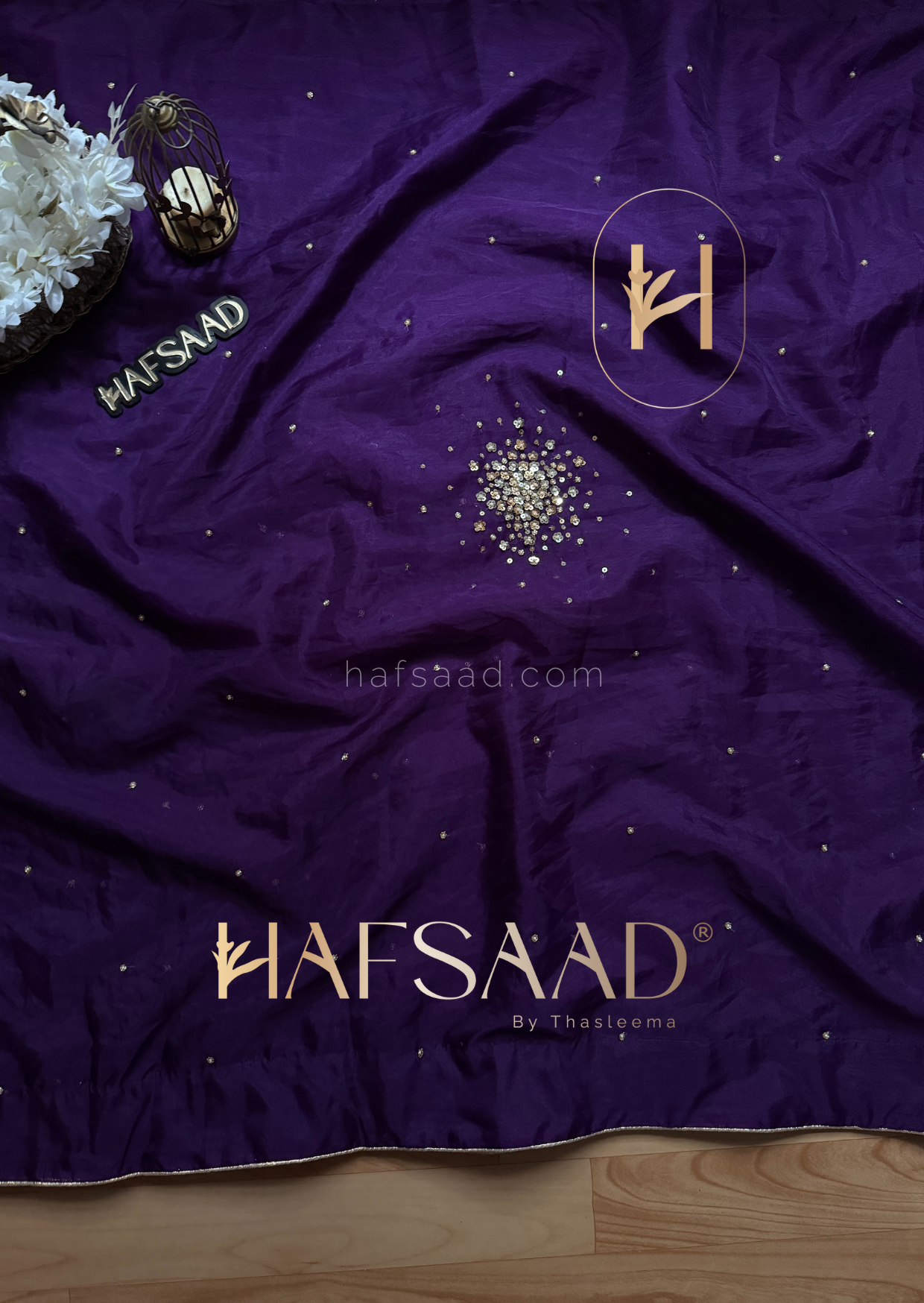 Virgo- Pure viscose organza saree (Purple)