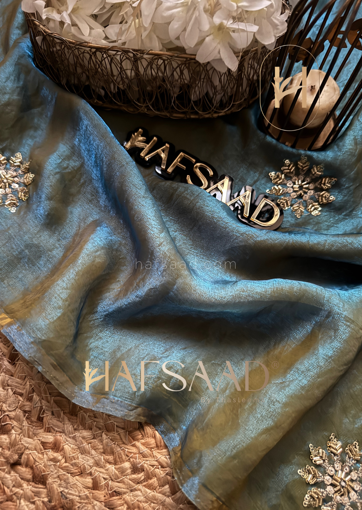 Frost - Stardust satin saree